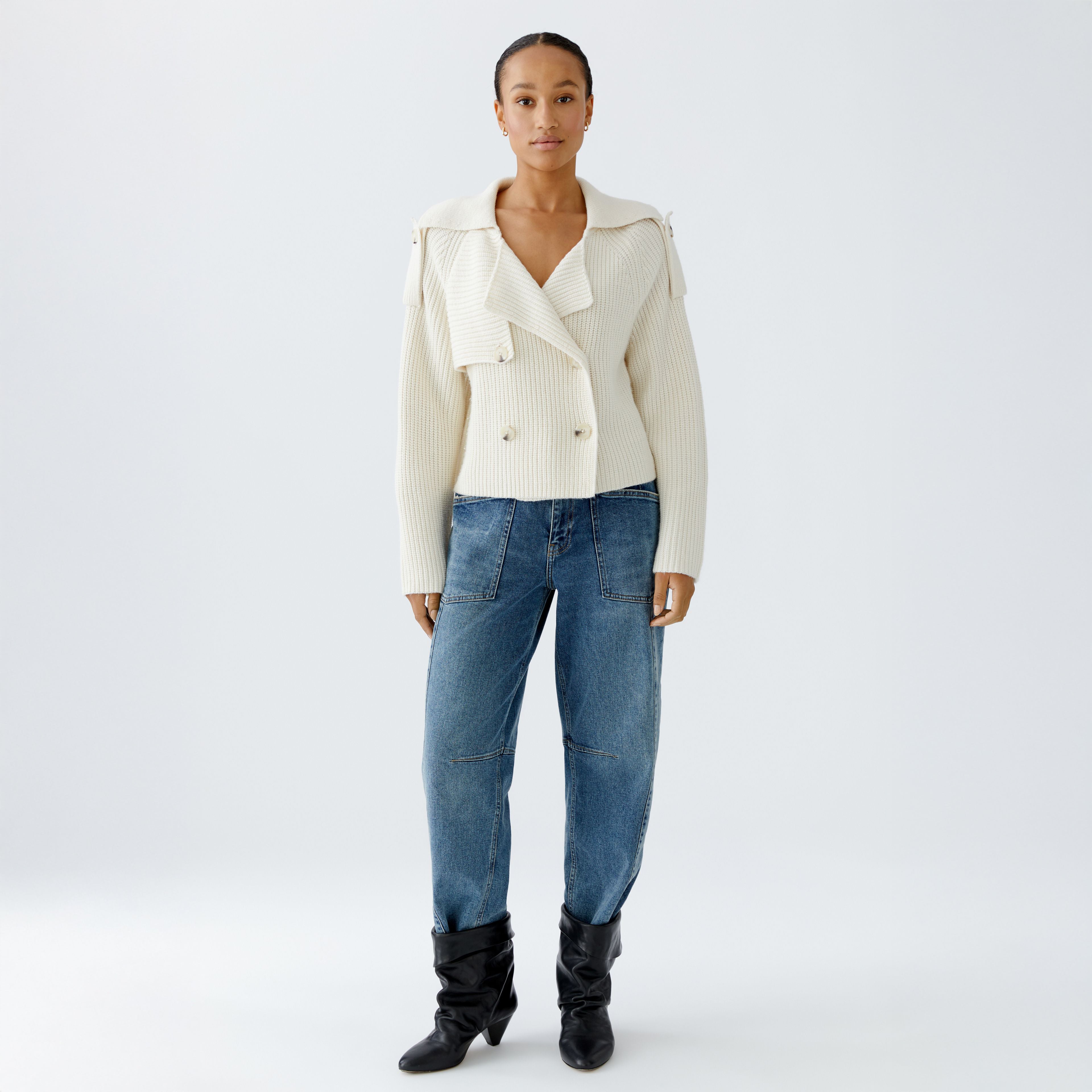 Ribbed Cardi - Off White