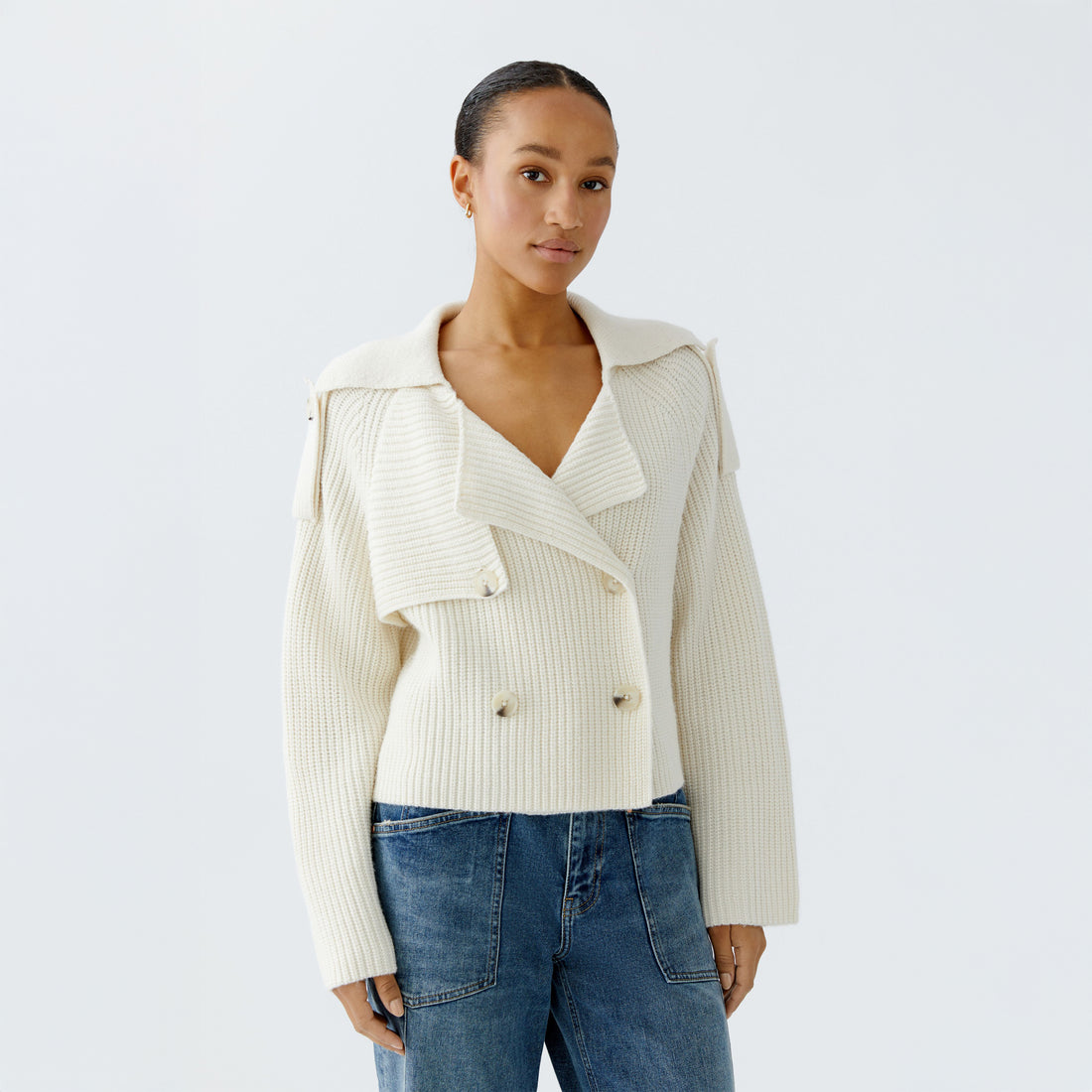 Ribbed Cardi - Off White