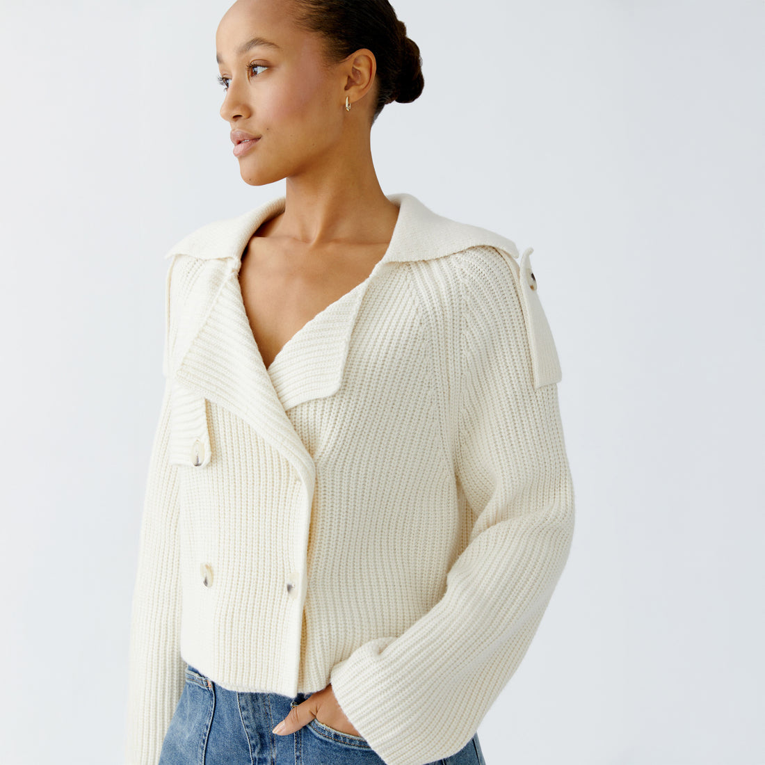 Ribbed Cardi - Off White