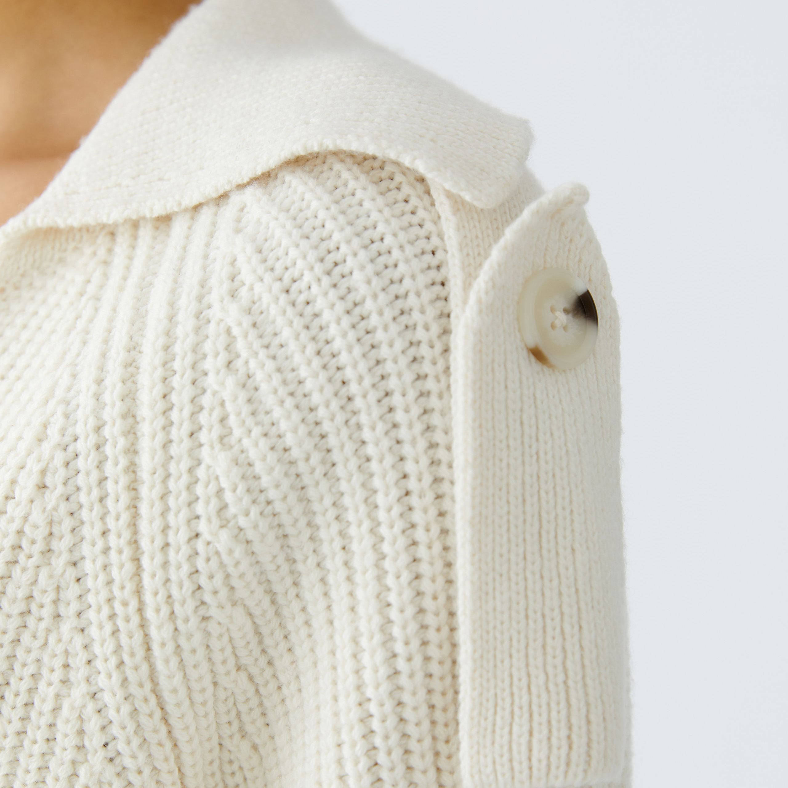Ribbed Cardi - Off White