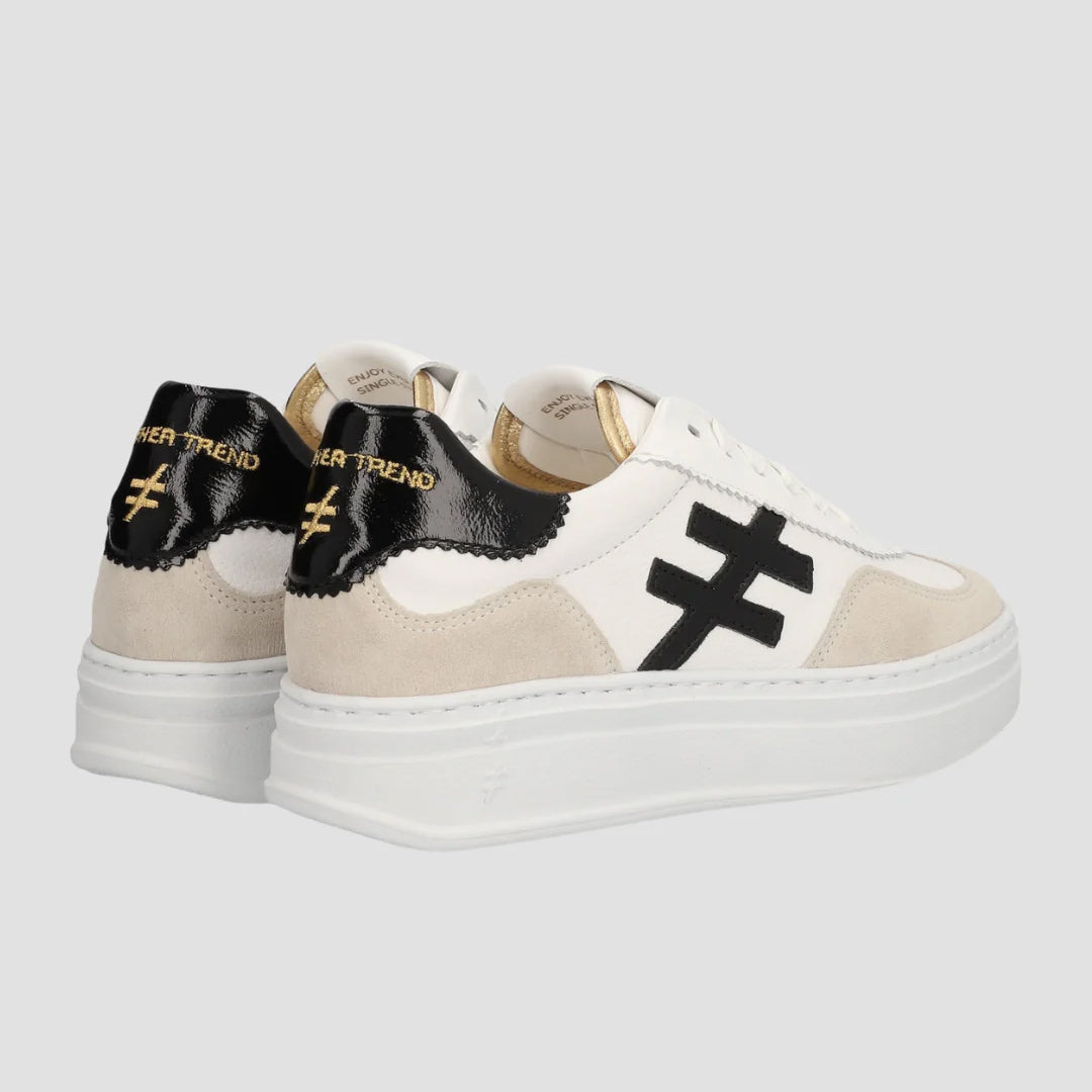 White Gum Sole Trainer - White