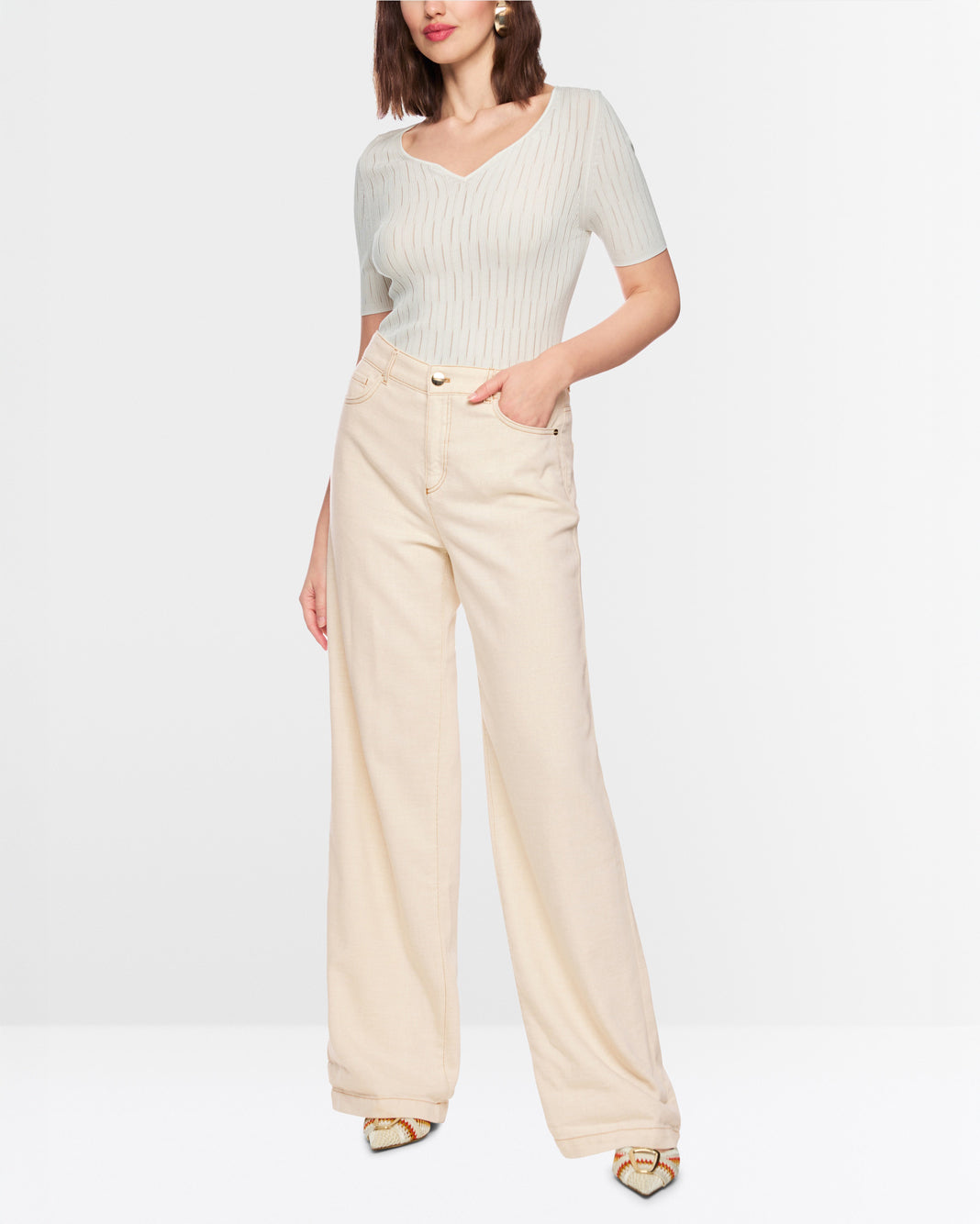 Wide Leg Jean - Ivory