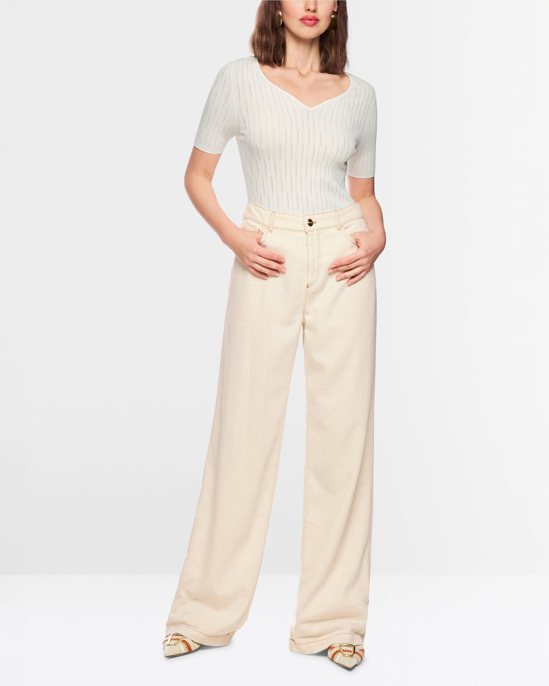 Wide Leg Jean - Ivory