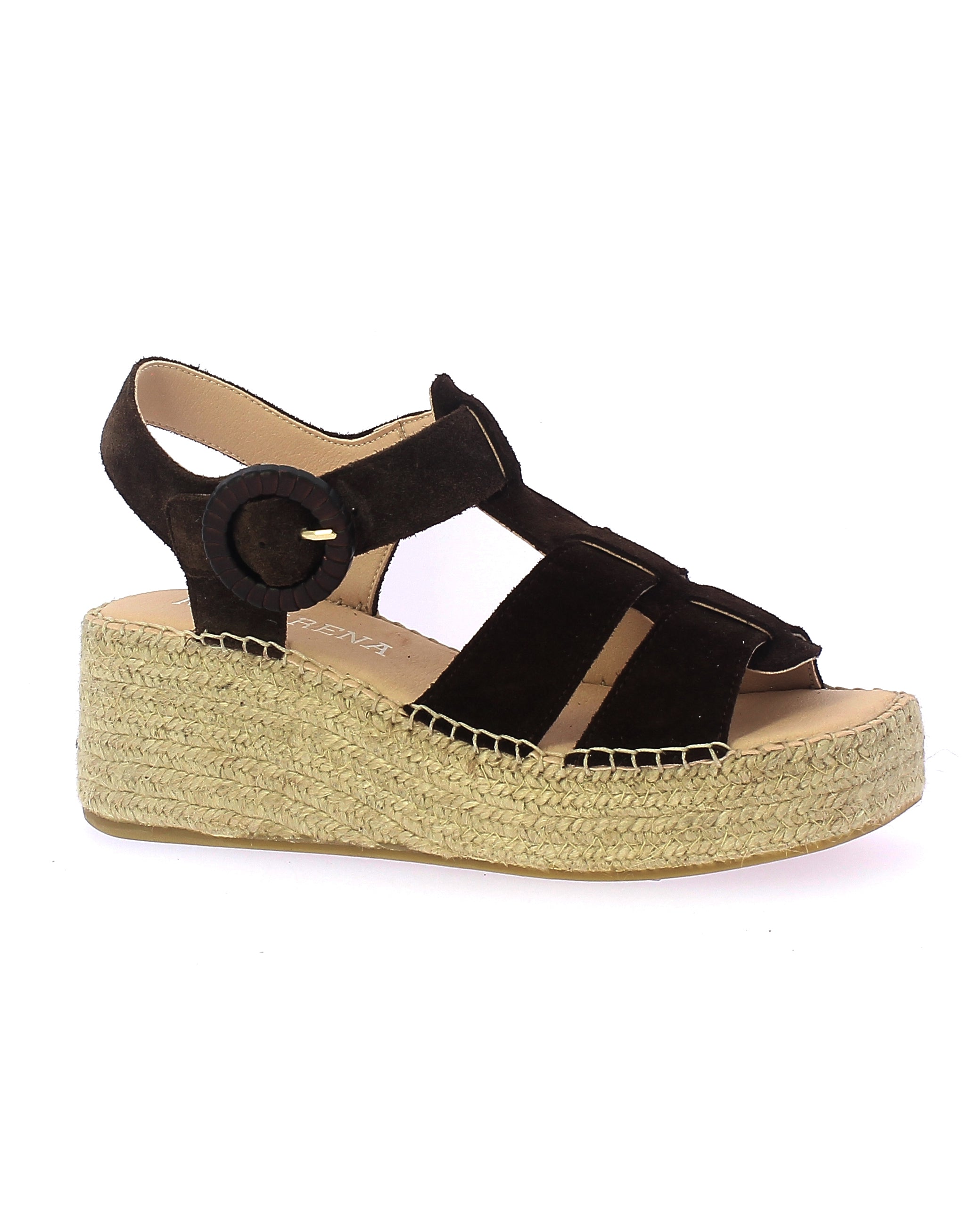 Espadrille Buckle Sandal - Cafe Brown