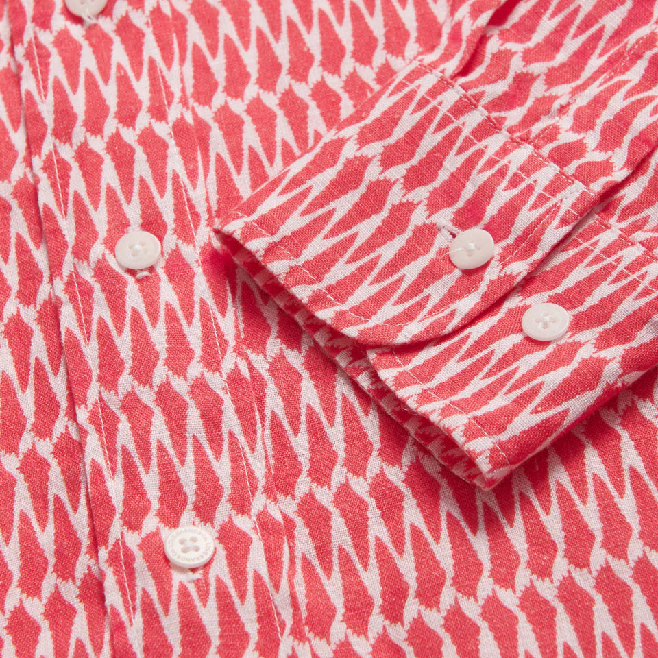 Abaco Printed Linen Shirt - Hot As Shell