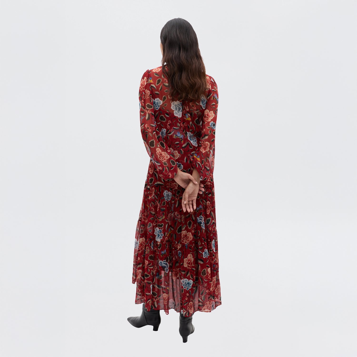 Adalind Dress - Butterfly Floral Red