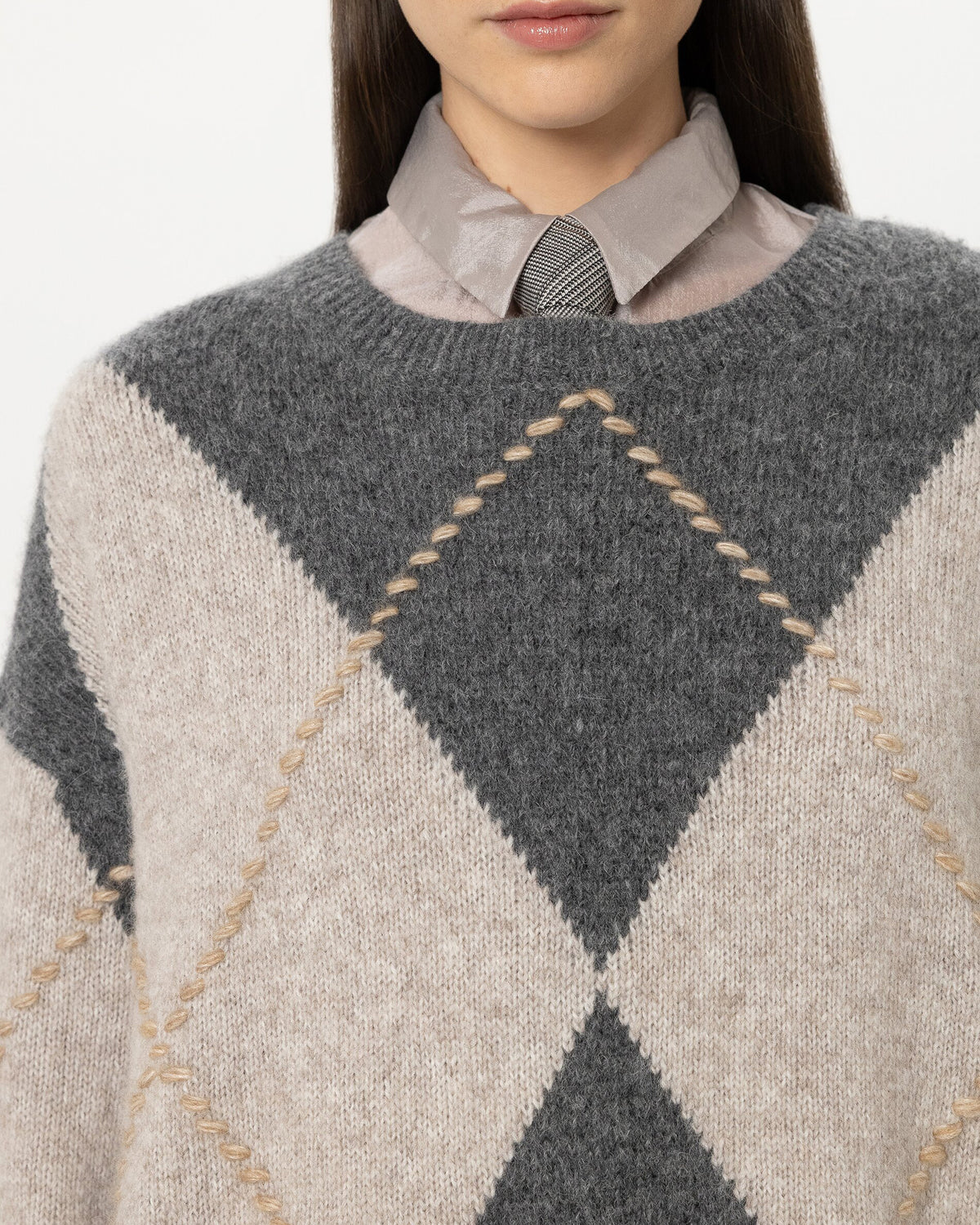 Alpaca Blend Diamond Knit - Multi