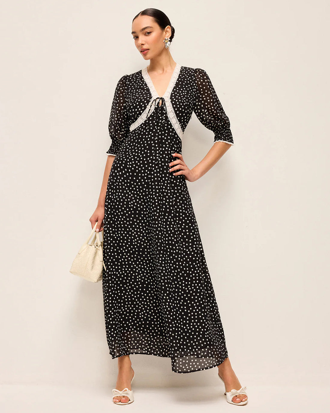 Amina Dress Layla Dot - Navy