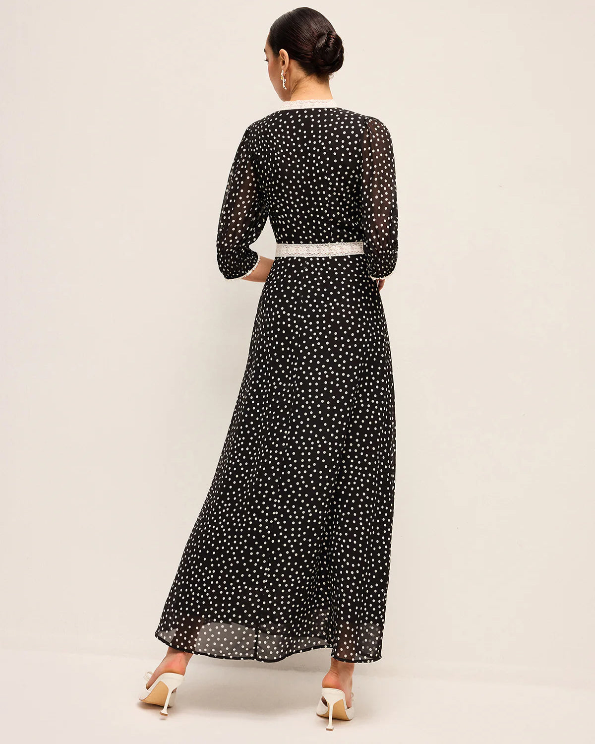 Amina Dress Layla Dot - Navy