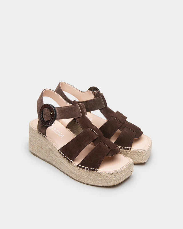 Espadrille Buckle Sandal - Cafe Brown