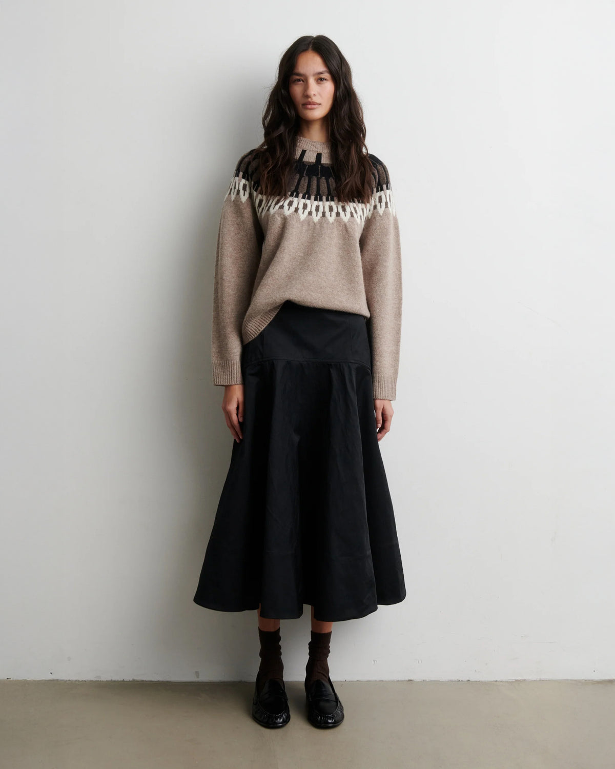 Arlo Knit O-Neck - Beige Melange