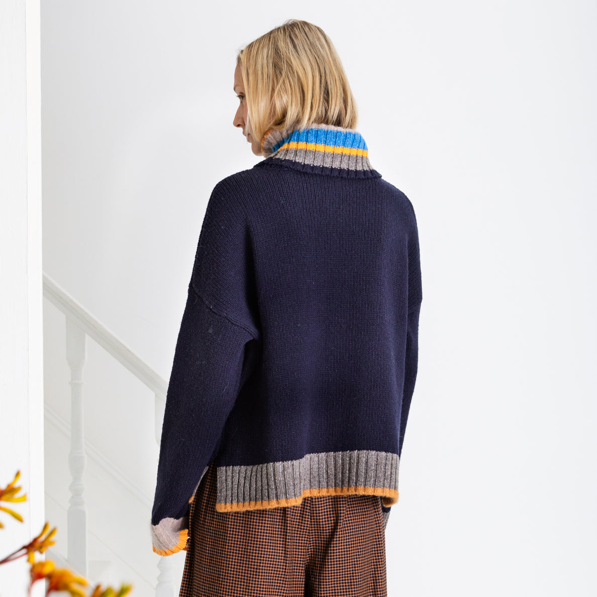 Bailey Roll Neck Jumper - Navy