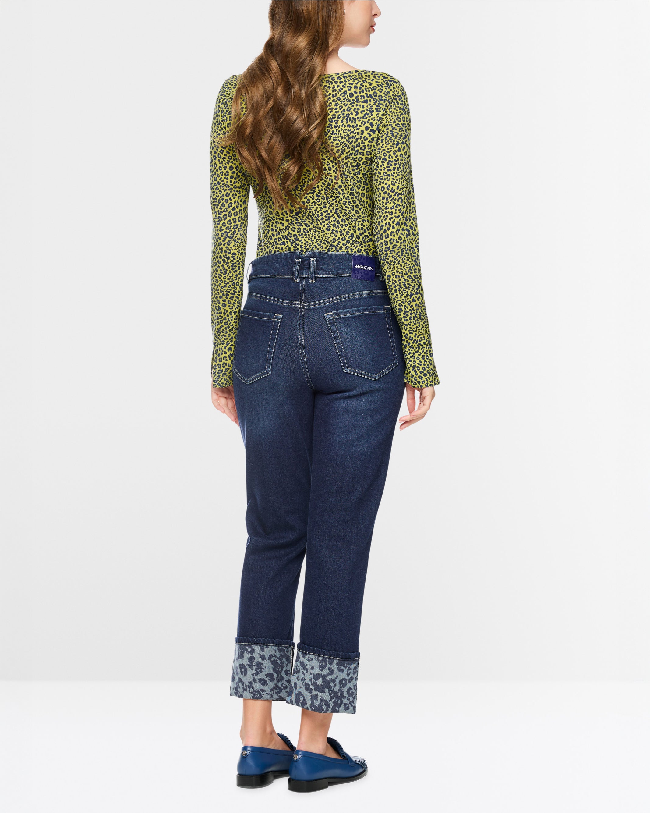 Fendou Jean Leopard Turn Up - Denim
