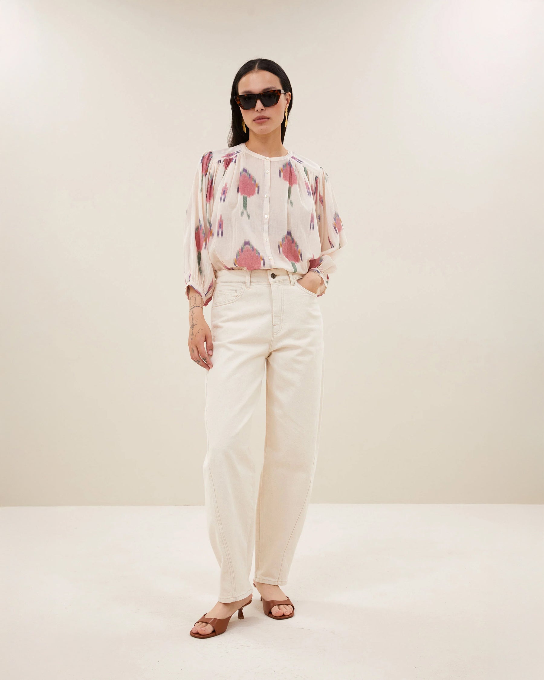 Becky Ikat Blouse - Spring Pink