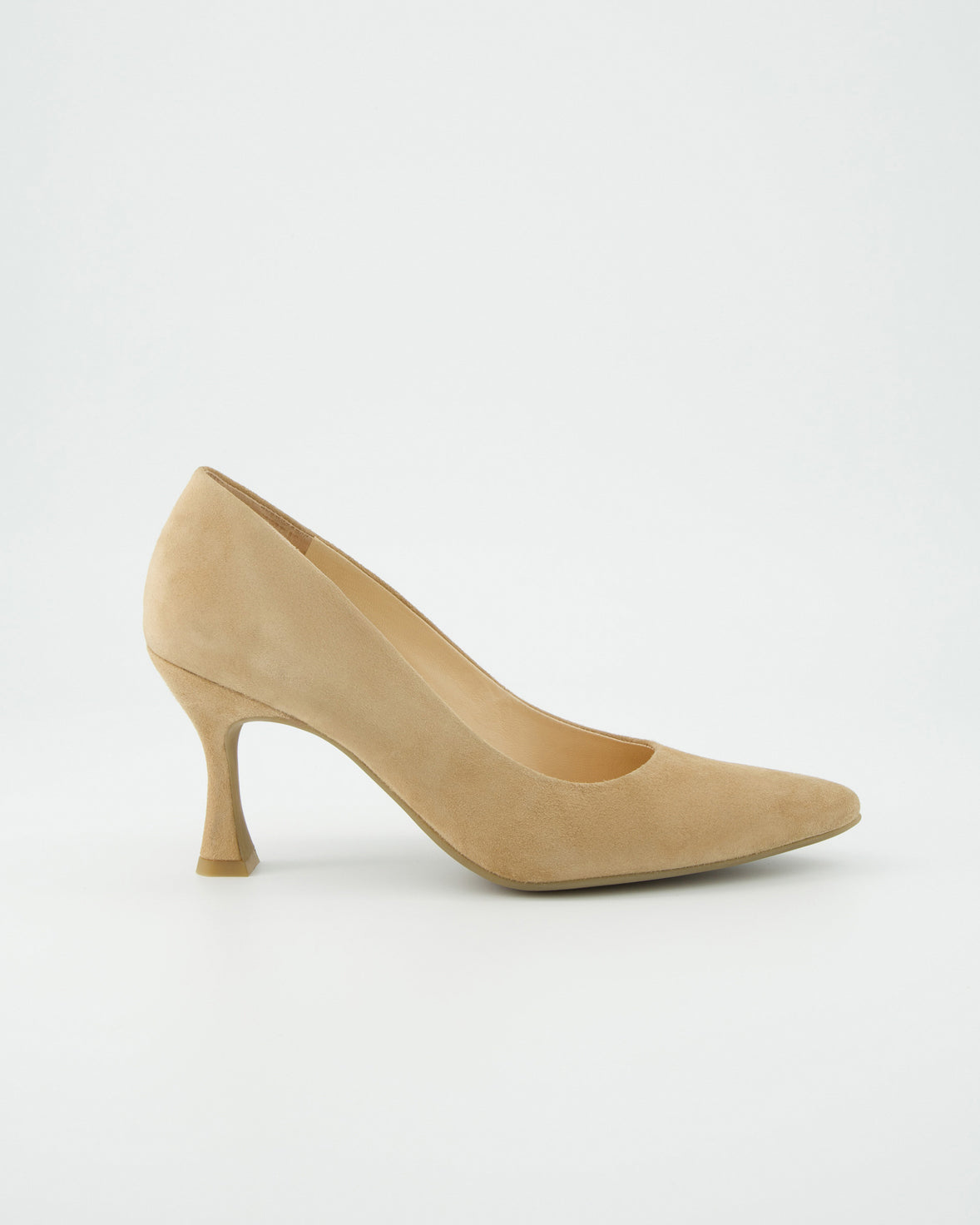 Suede Court Shoe - Beige