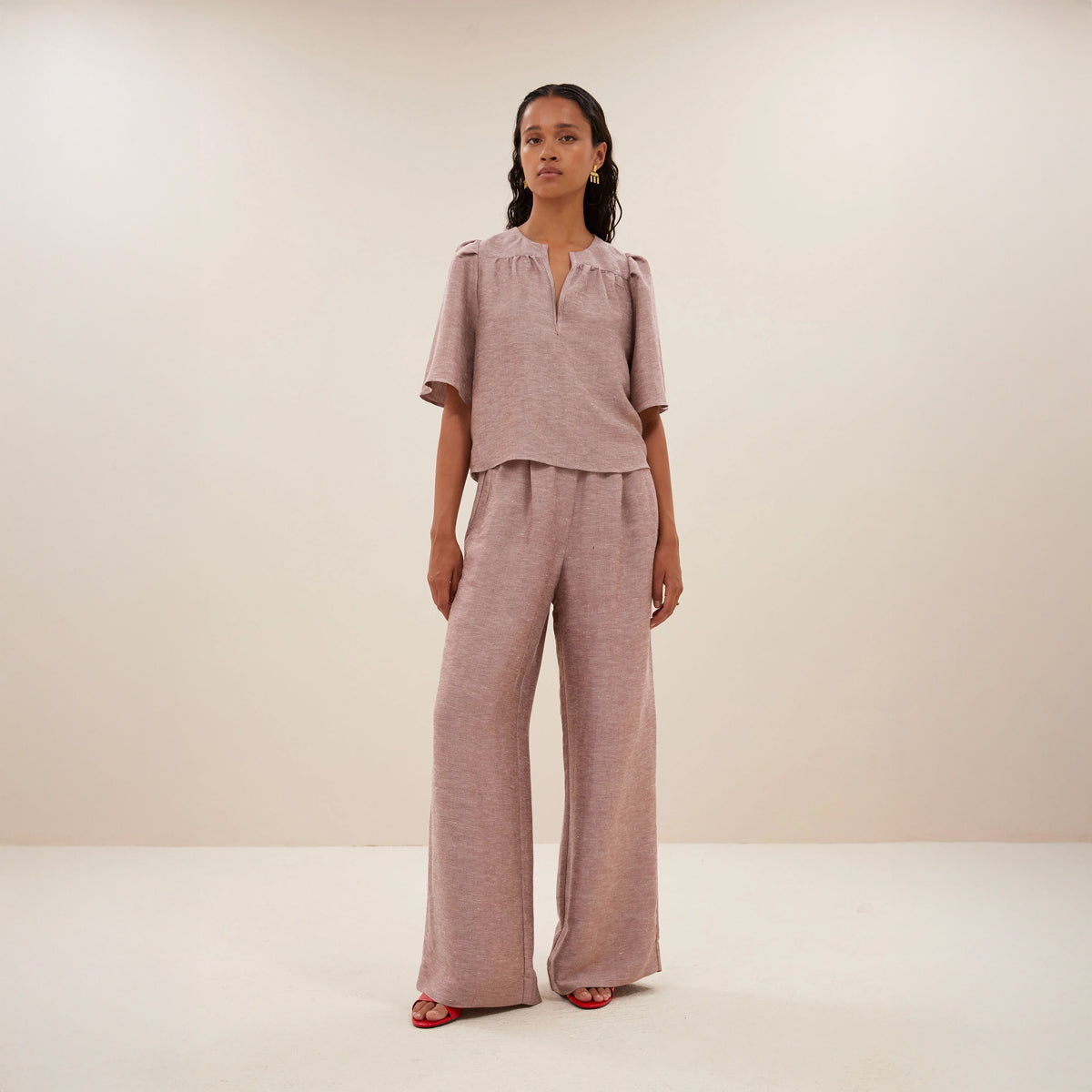 Benji Gloss Pants - Rose
