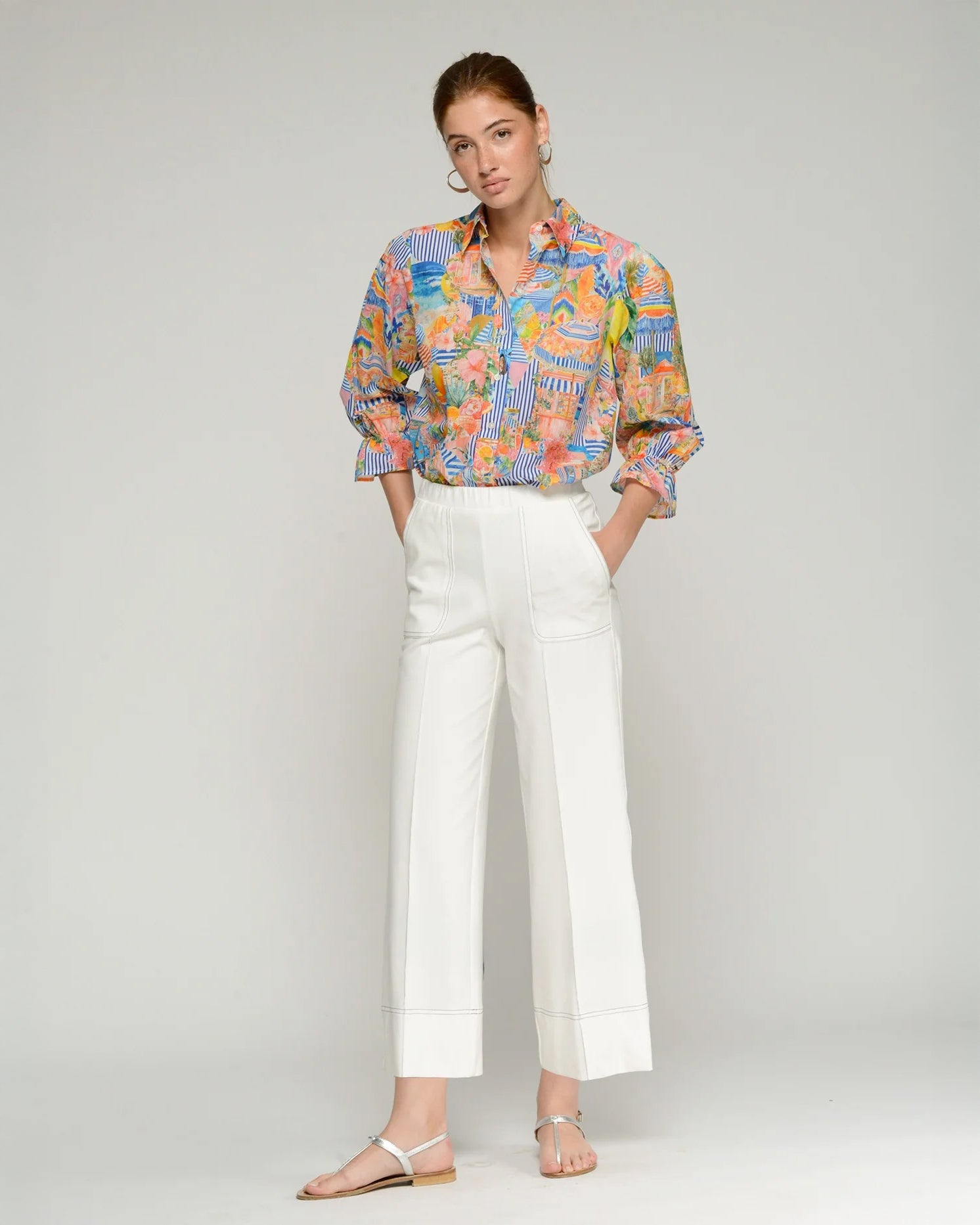 Beti Stretch Trouser - White