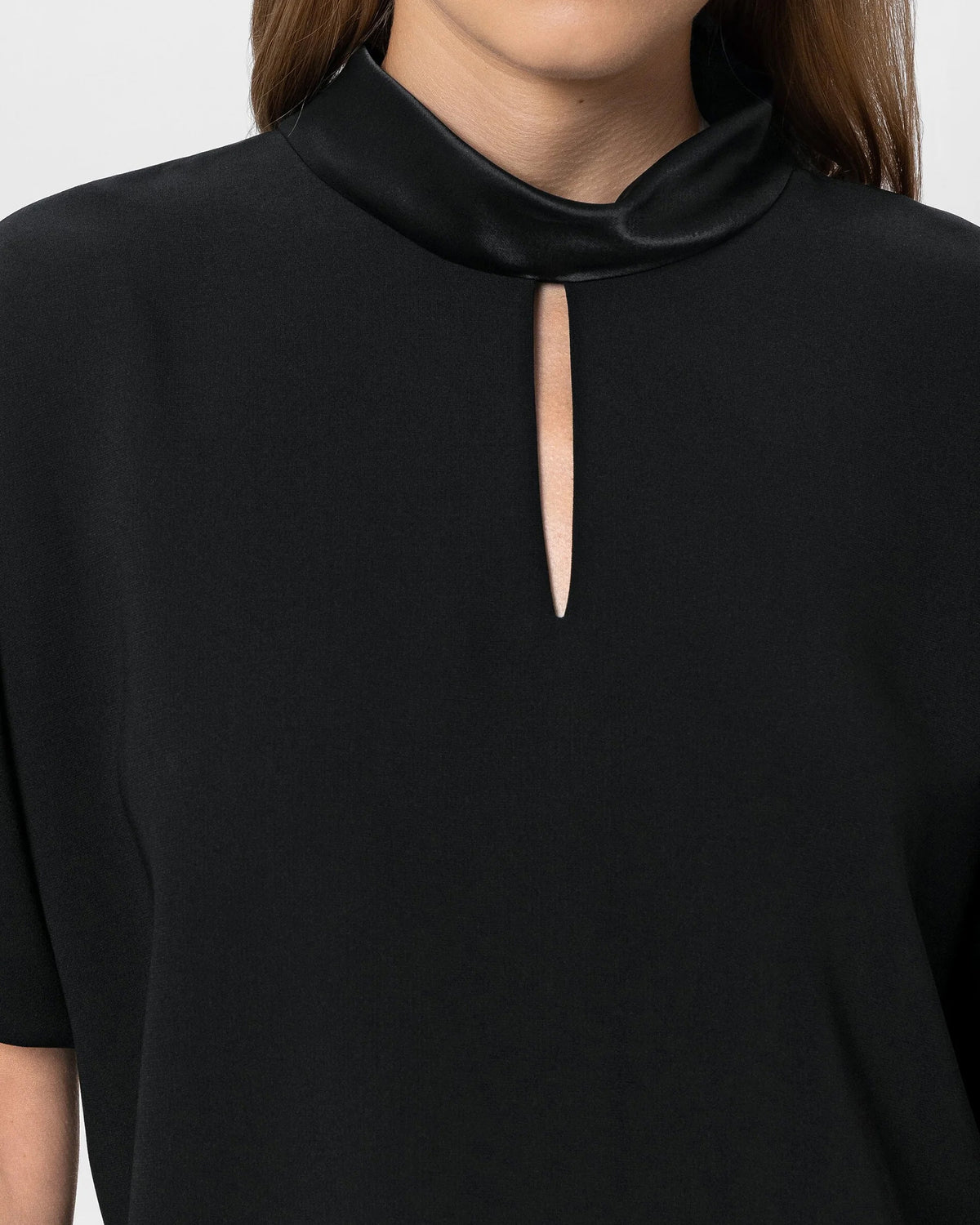 Blouse With Puff Sleeves - Deep Black