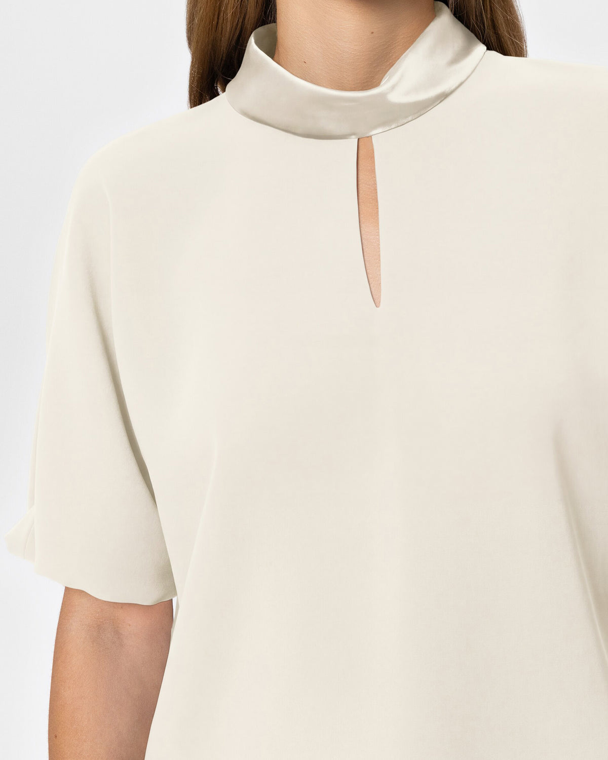 Blouse With Puff Sleeves - Eggshell