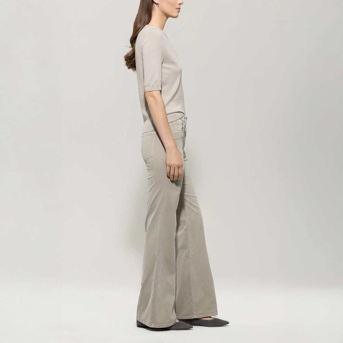 Bootcut Velvet Pant - Oyster