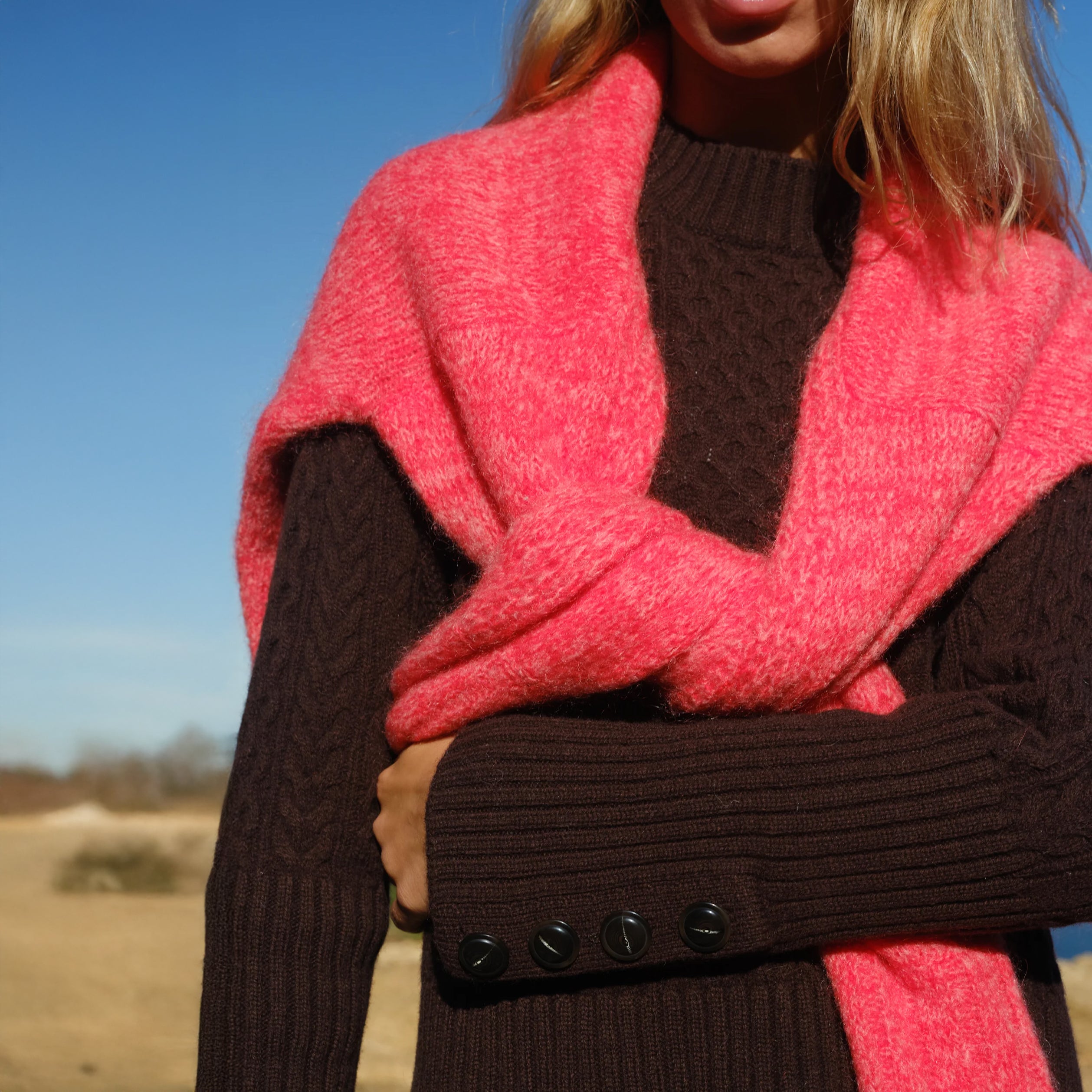 Brike Marl Knit Jumper - Scarlet Chine