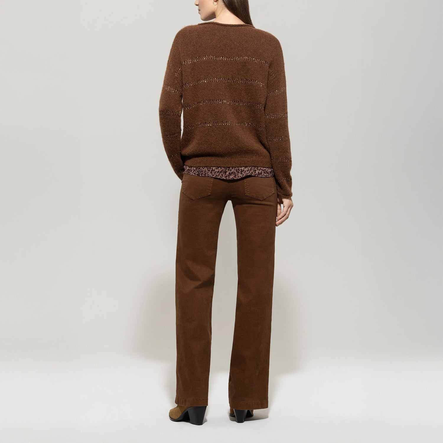 Button Detail Trouser - Walnut