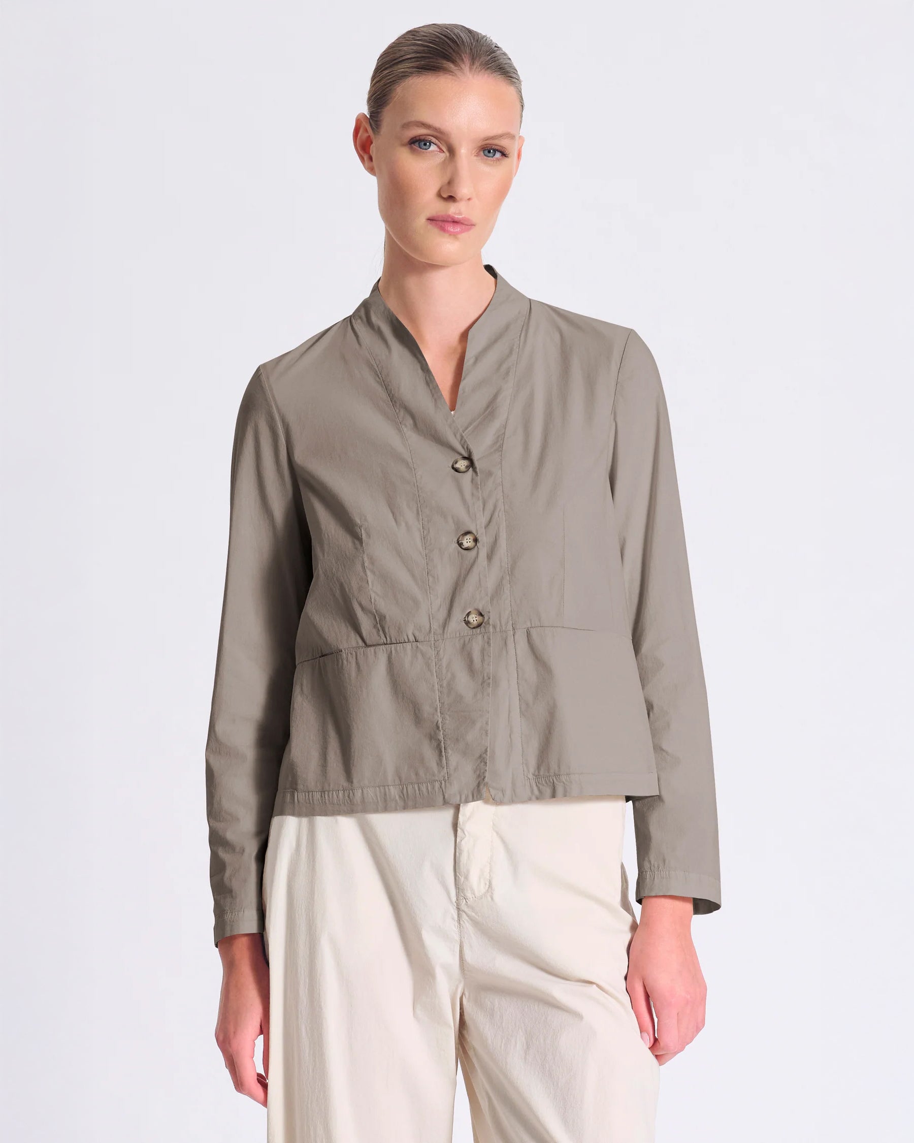 Fitted Jacket With Seam - Taupe