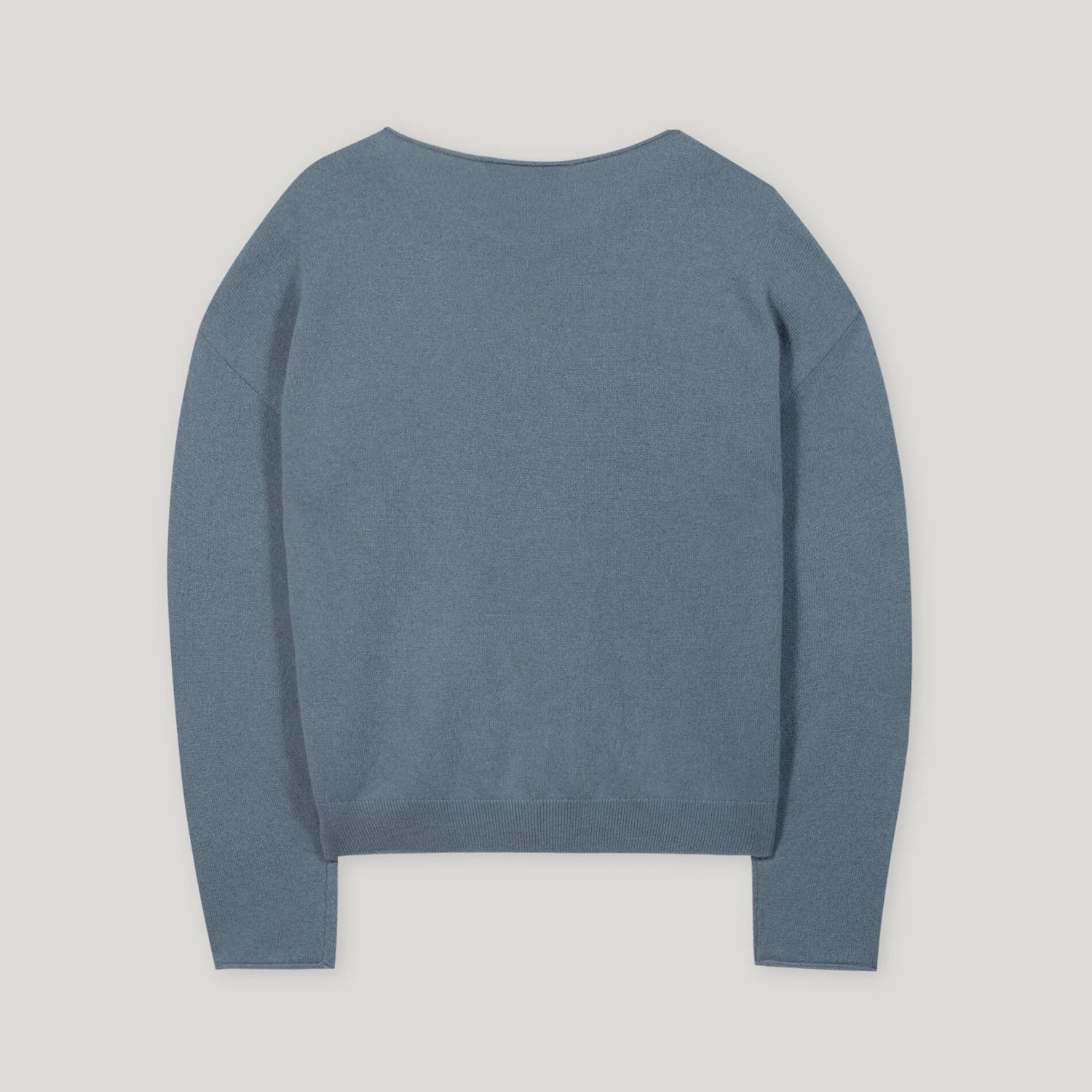 Cashmere Blend Seam Detail Knit - Greyish Blue