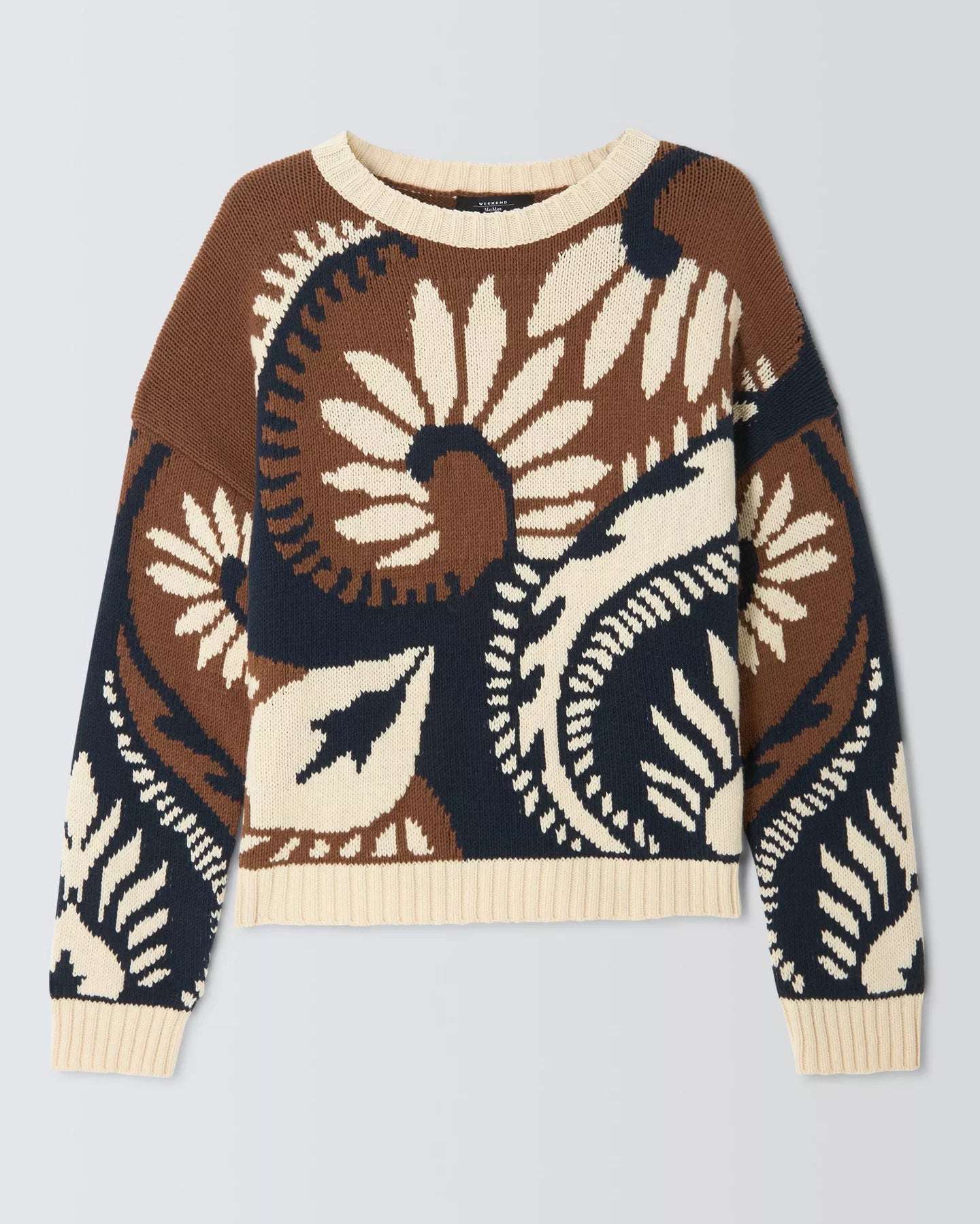 Celebre Printed Knitted Jumper - Tobacco