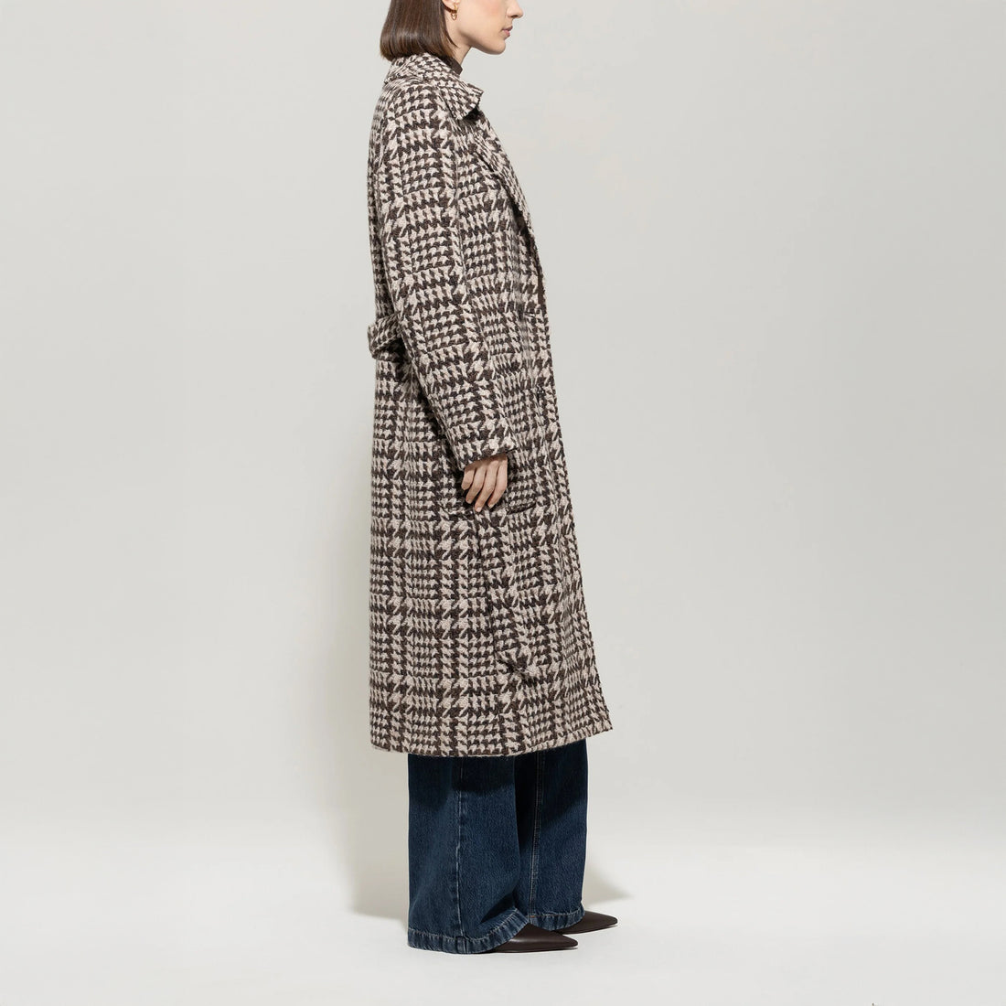 Check Coat - Brown