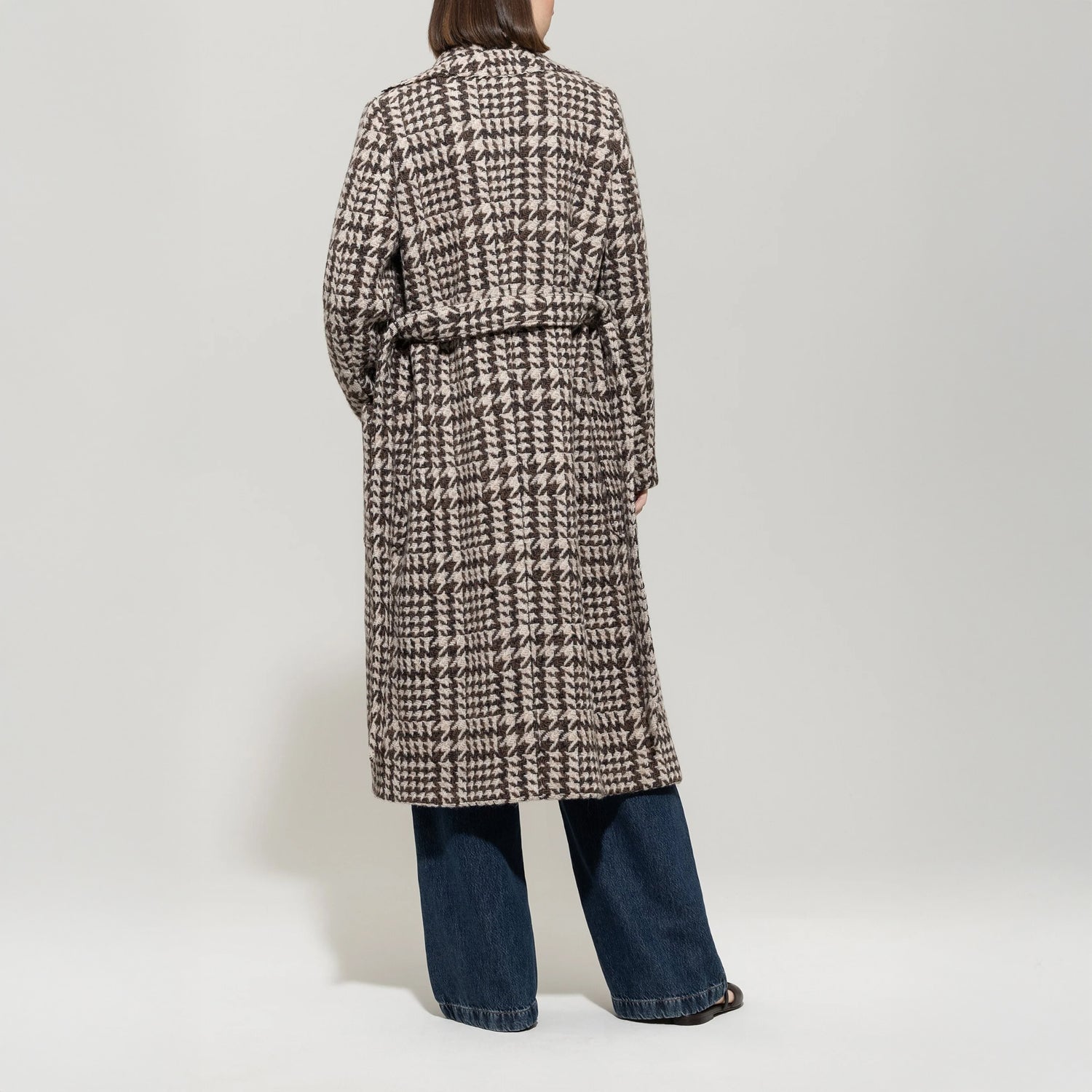 Check Coat - Brown