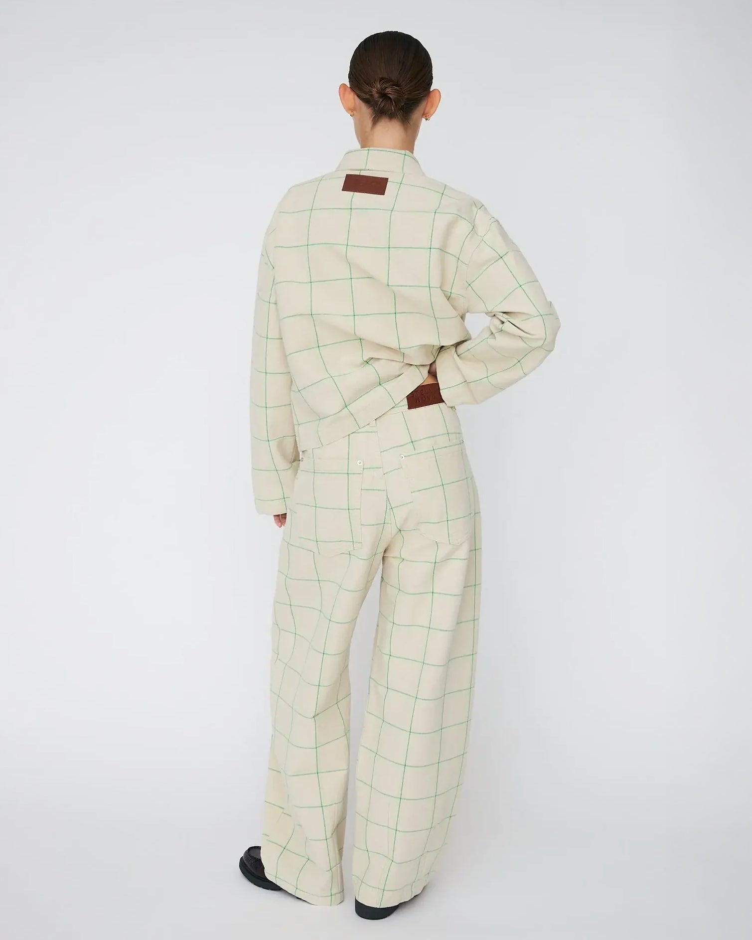 Checked Baggy Pants - Creme Check