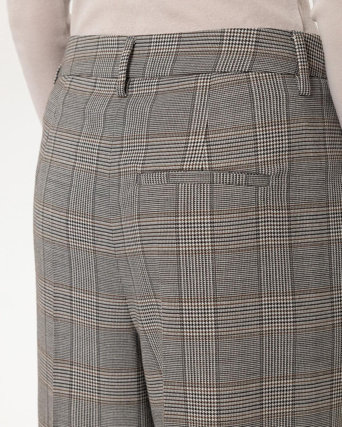 Check Tapered Trousers - Heather Grey
