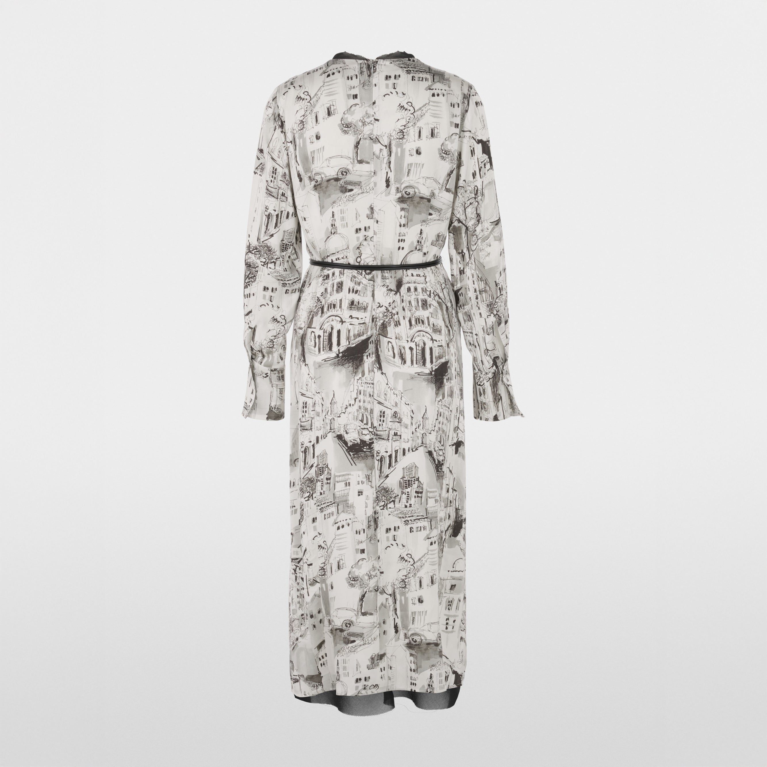 City Art Print Long Dress - Smoke