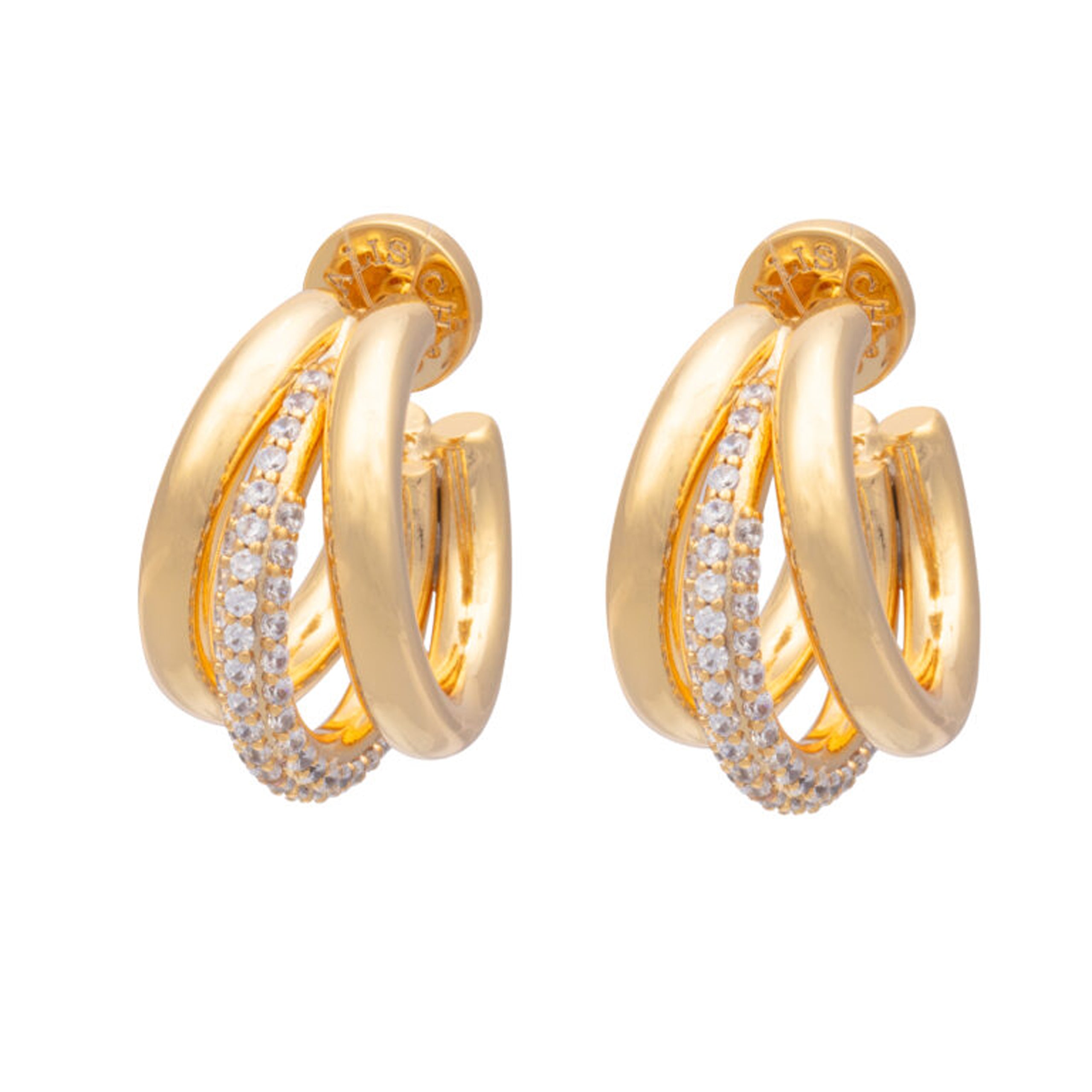 Claw Earrings Cubic Zirconia - Clear