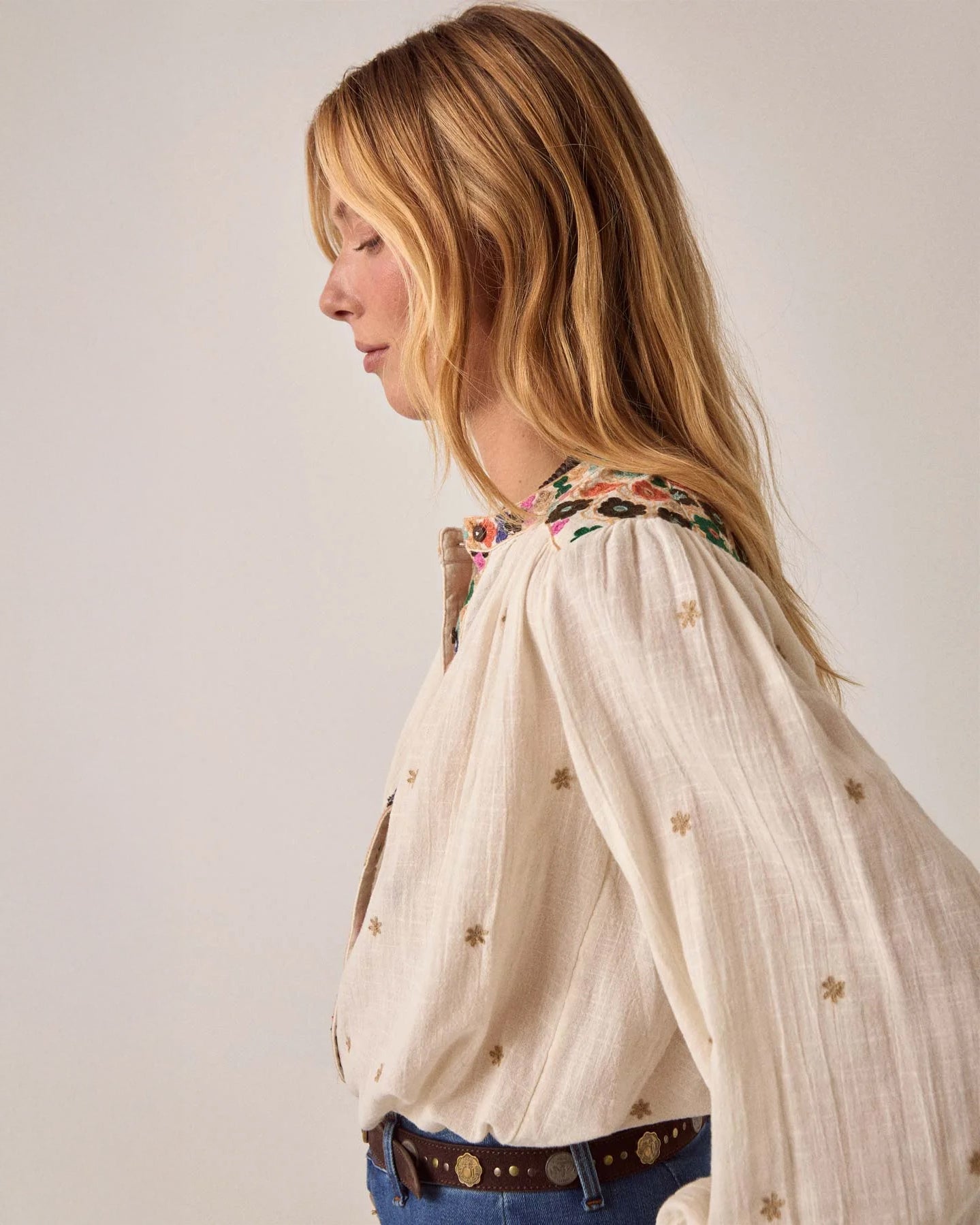 Cleo Cheesecloth Blouse - White