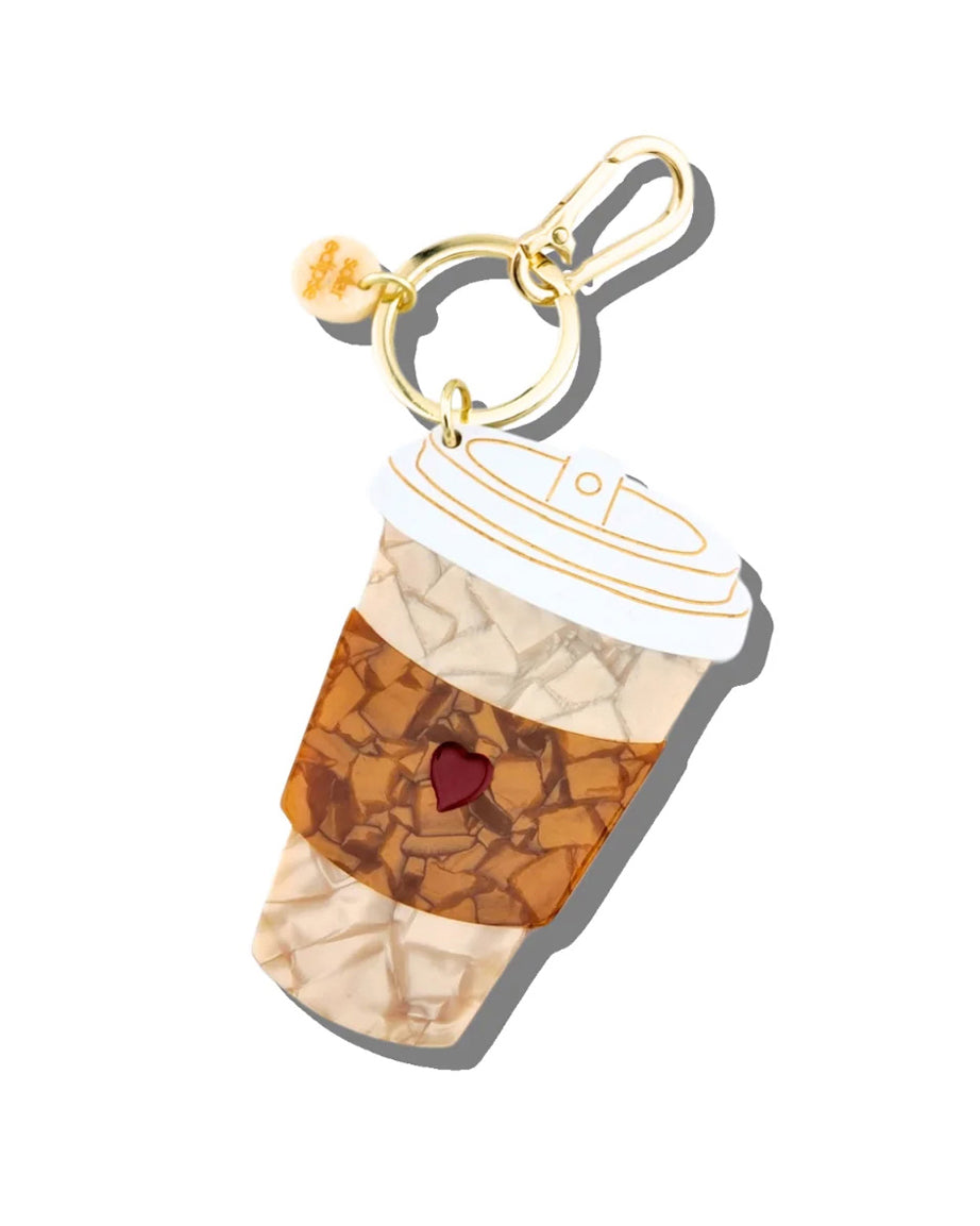 Coffee Cup Keyring - Brown