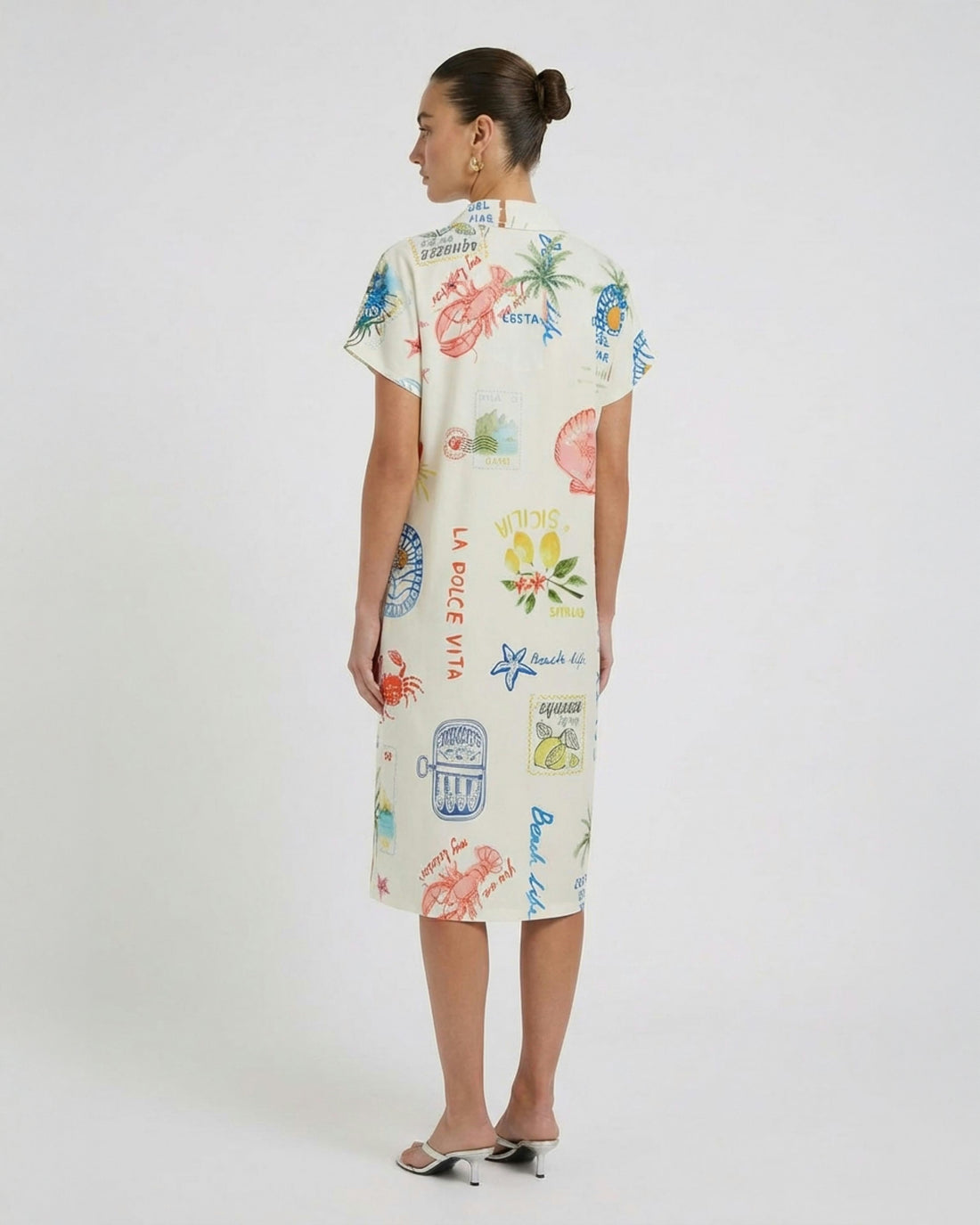 Collared Printed Dress - Multi