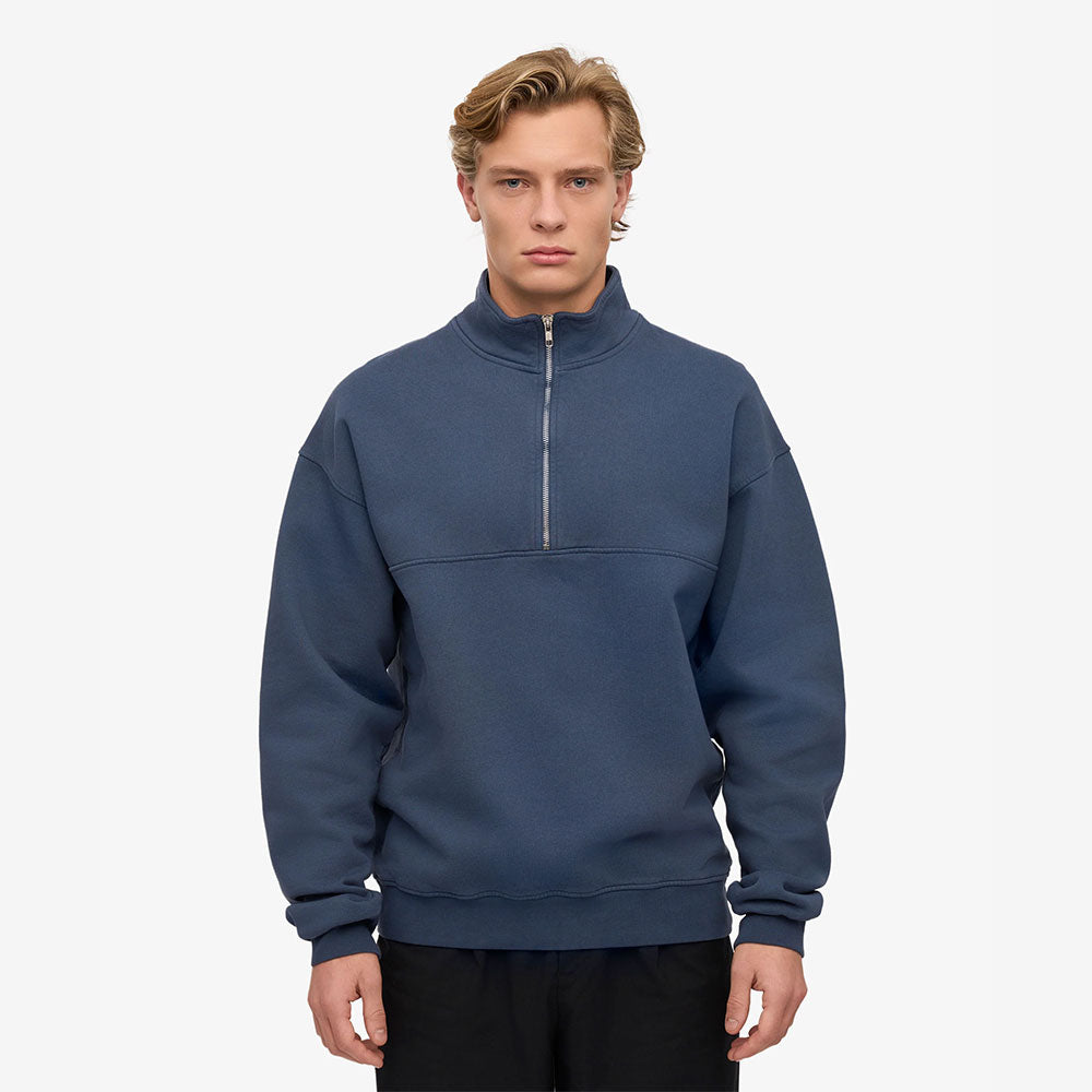 Organic Quarter Zip - Petrol Blue