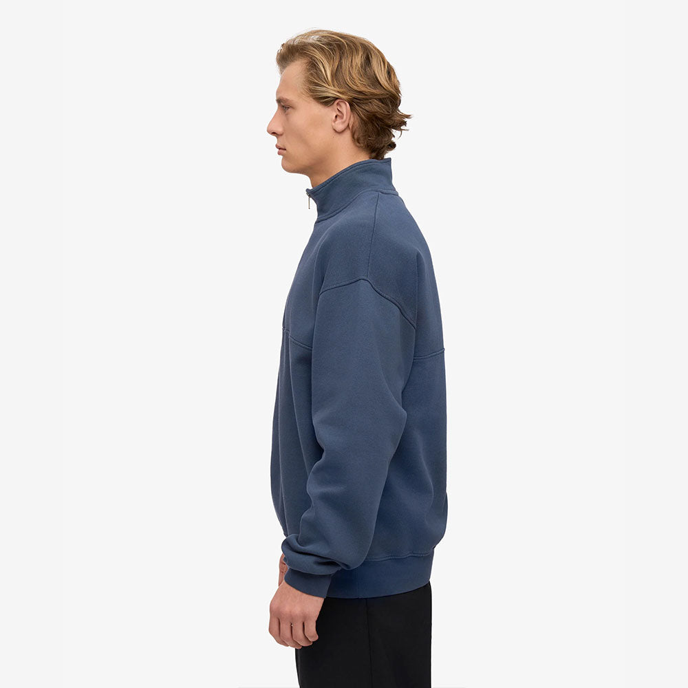 Organic Quarter Zip - Petrol Blue
