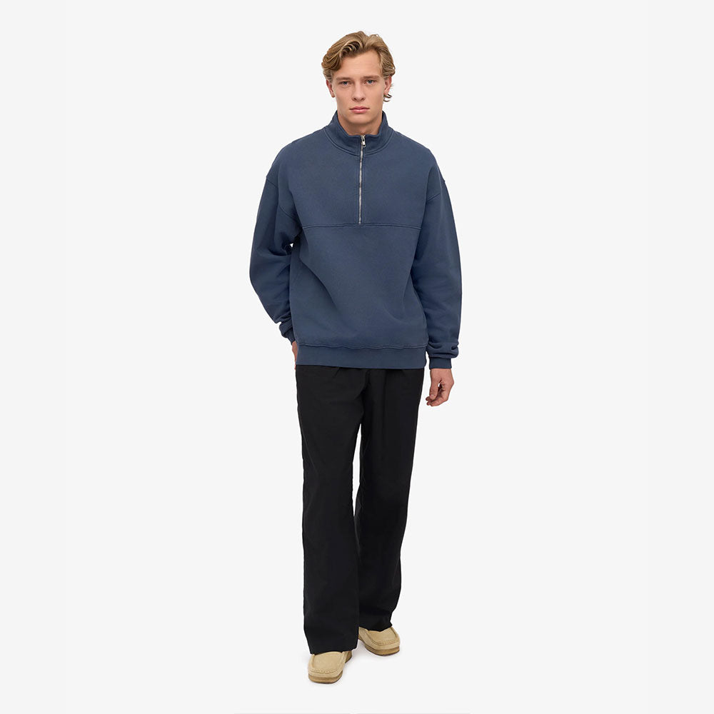 Organic Quarter Zip - Petrol Blue