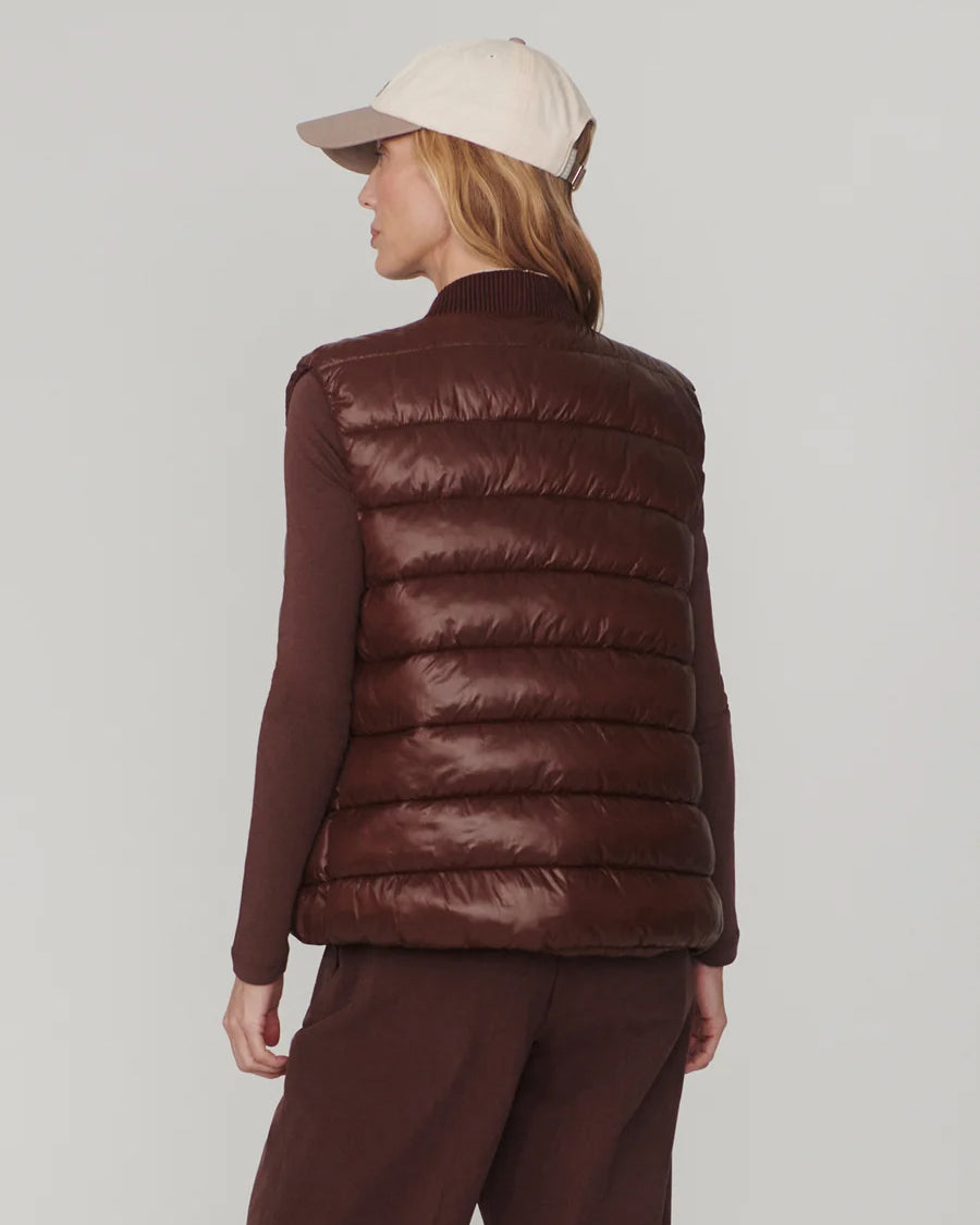 Colwyn Short Boxy Gilet - Brown Stone