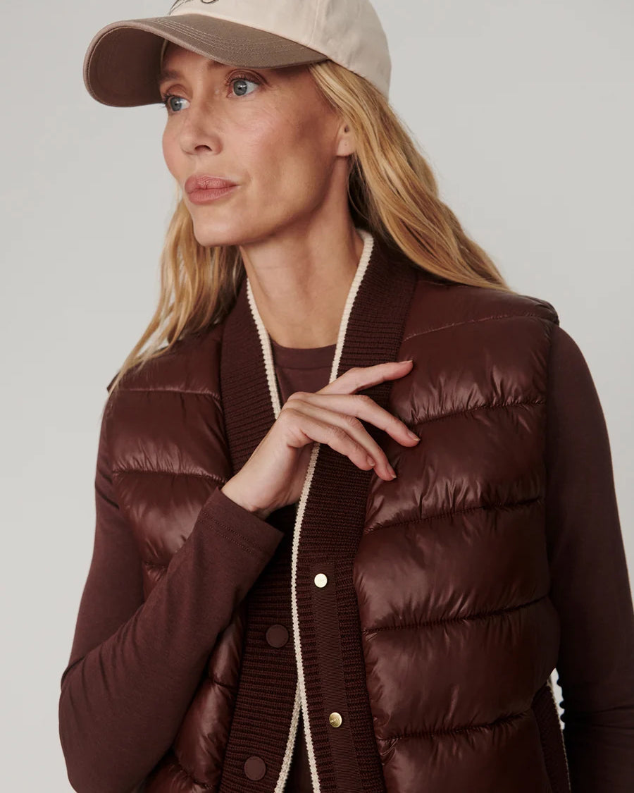 Colwyn Short Boxy Gilet - Brown Stone
