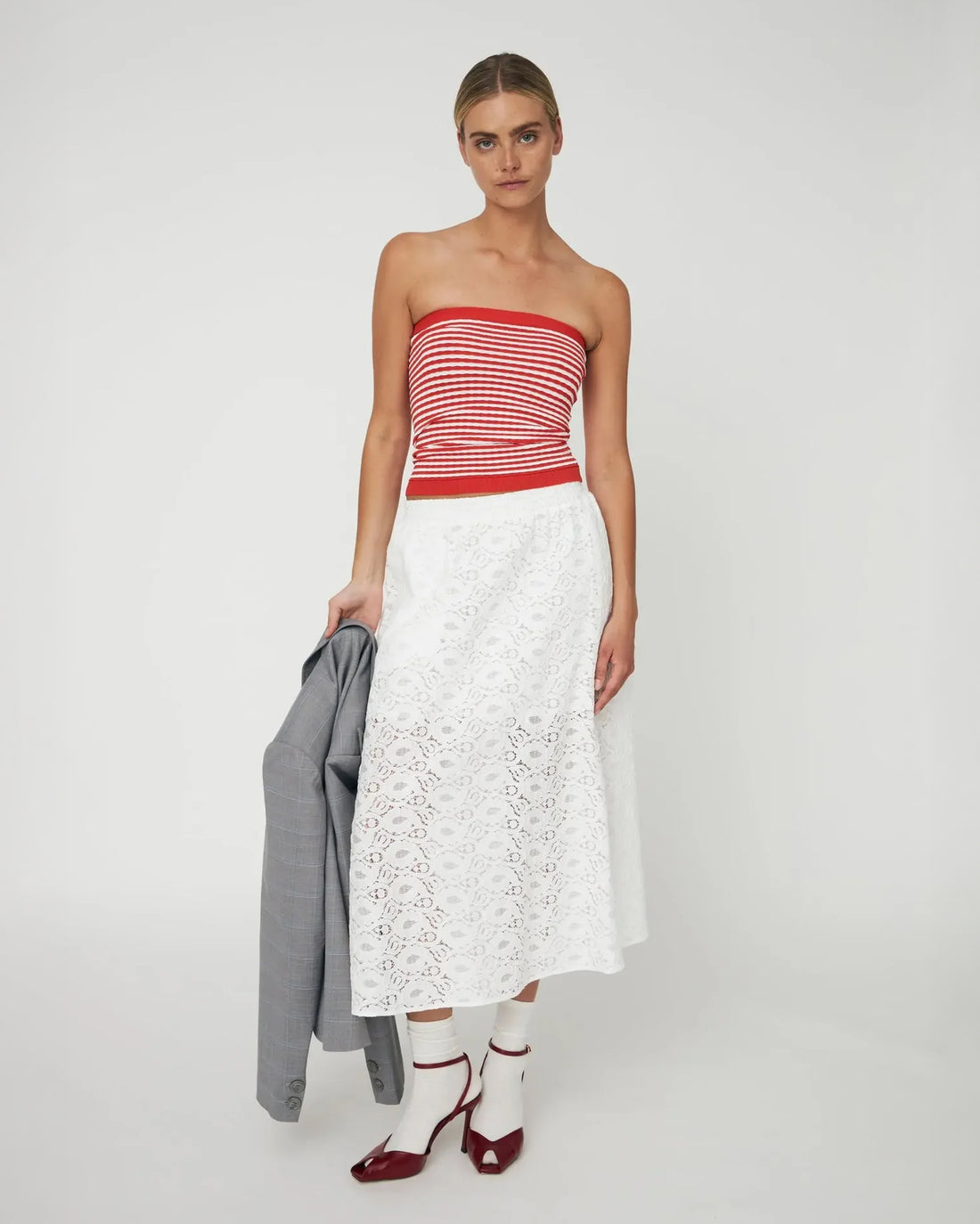 Cotton Lace Skirt - White