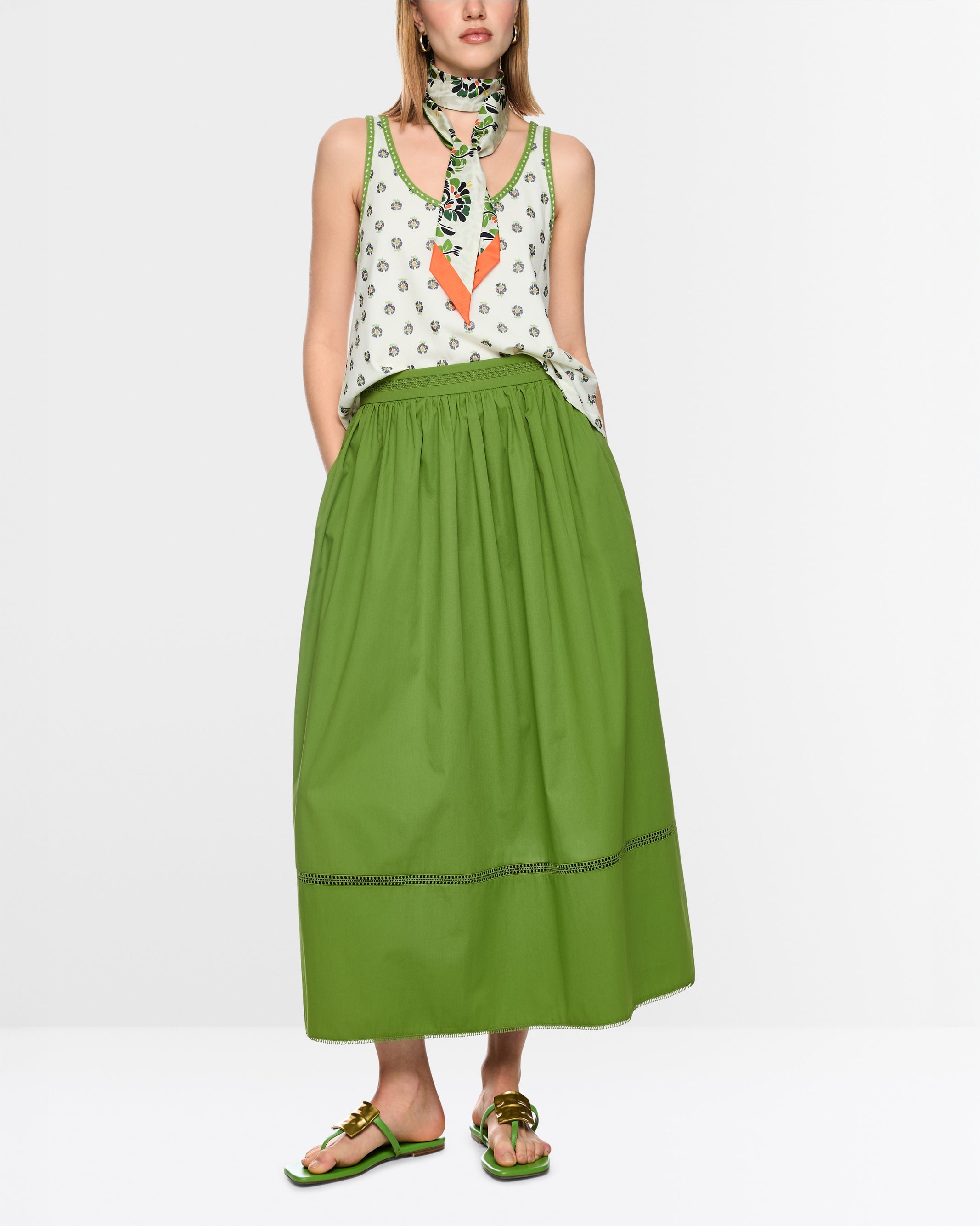 Cotton Skirt - Green