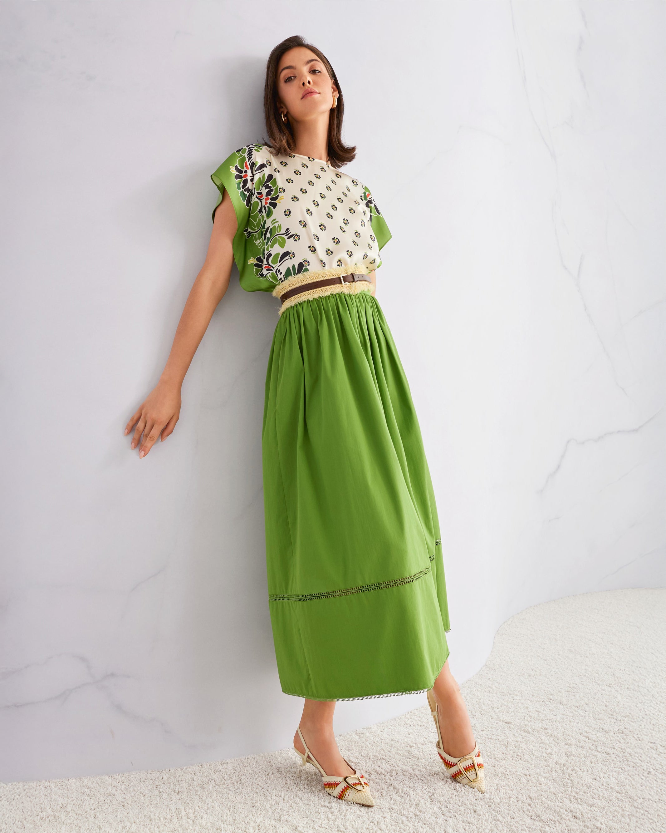 Cotton Skirt - Green