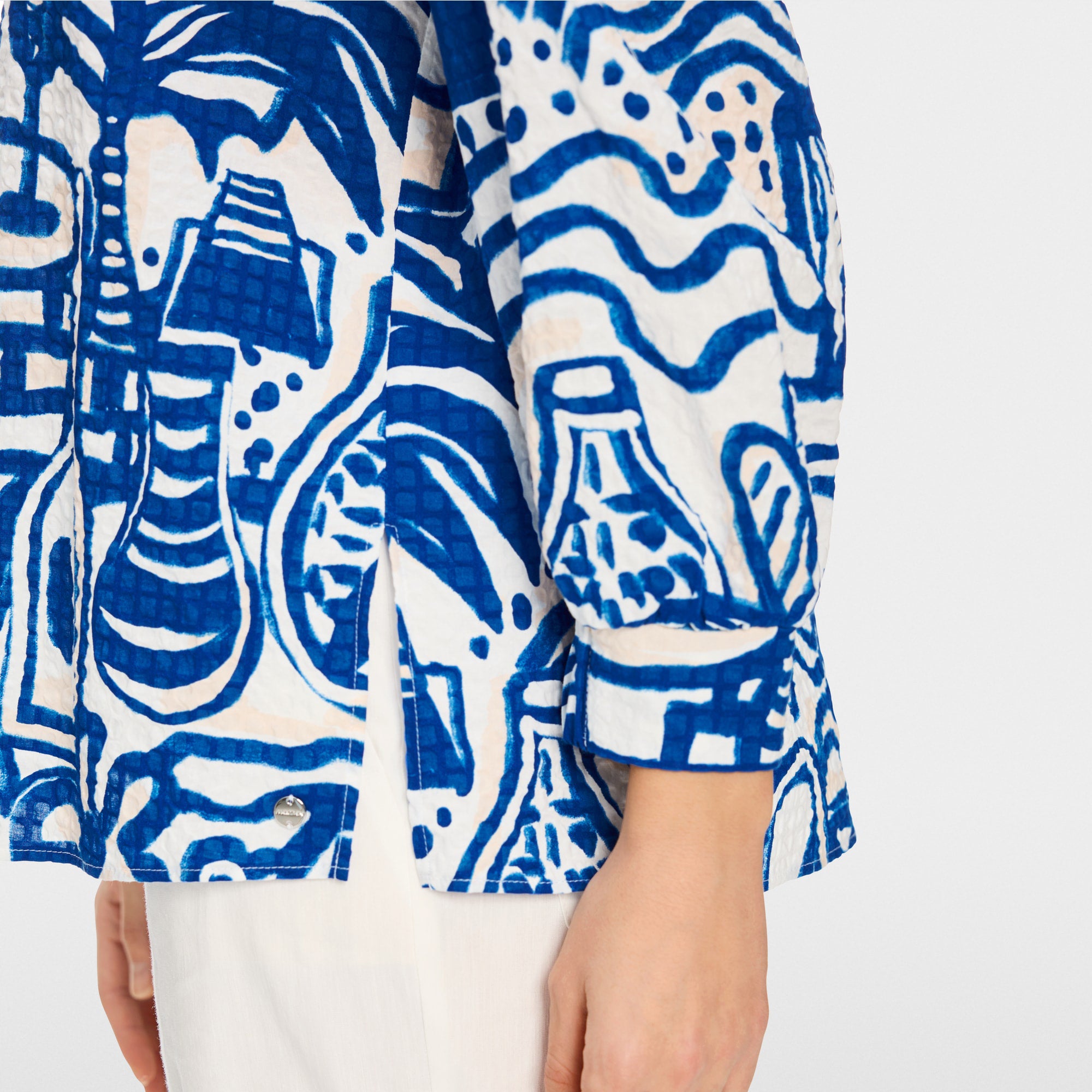 Cotton Print Top - Vivid Blue