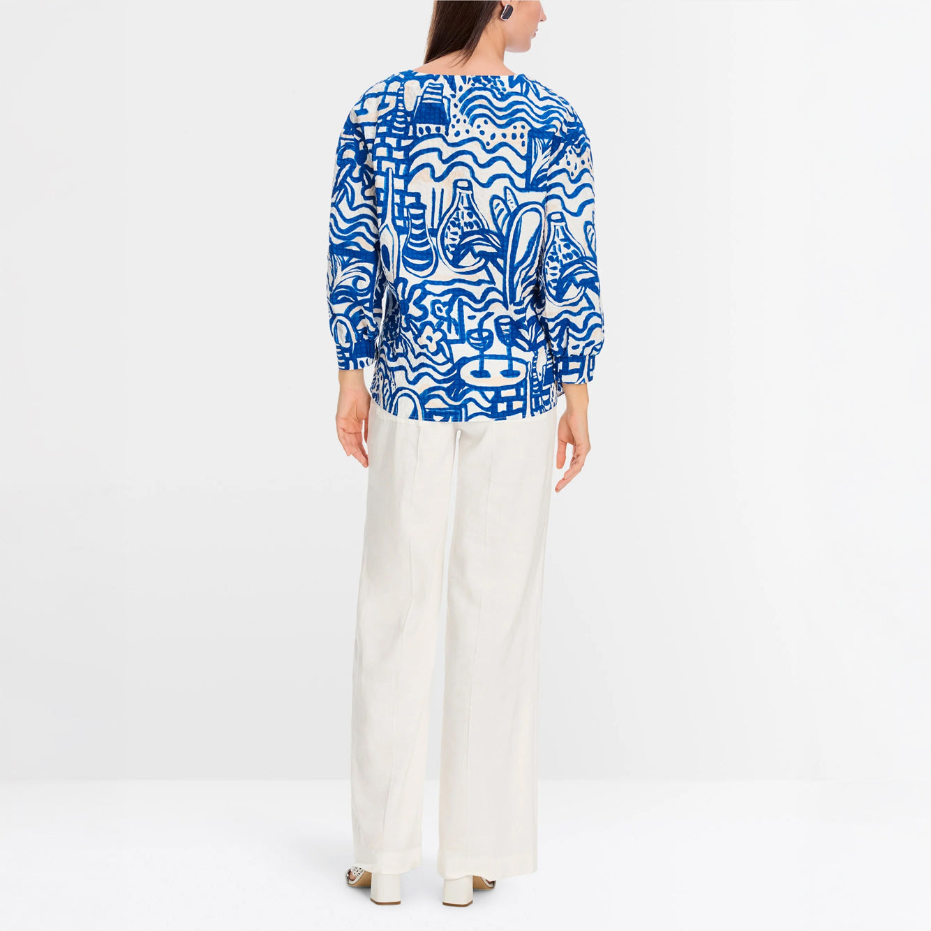Cotton Print Top - Vivid Blue