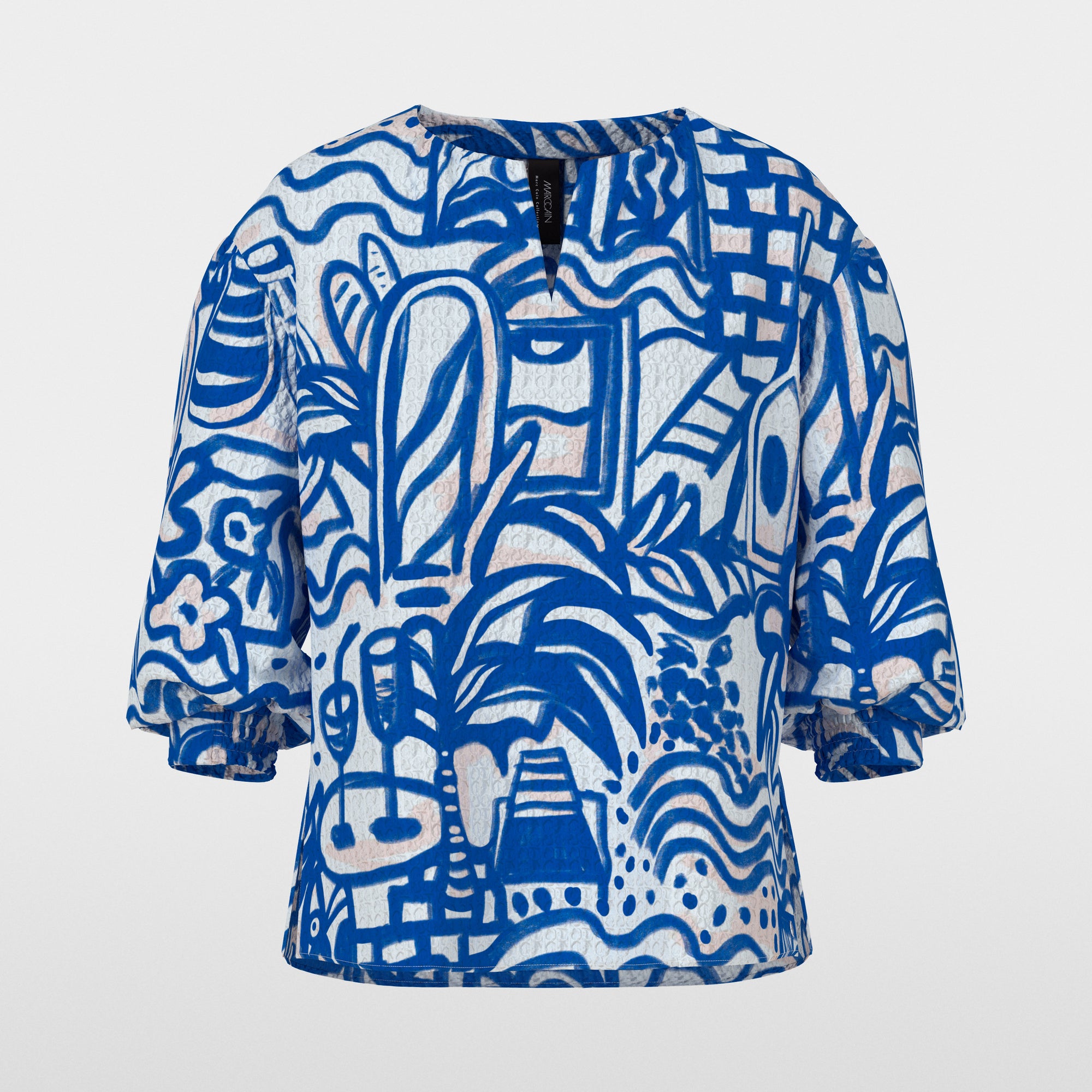 Cotton Print Top - Vivid Blue