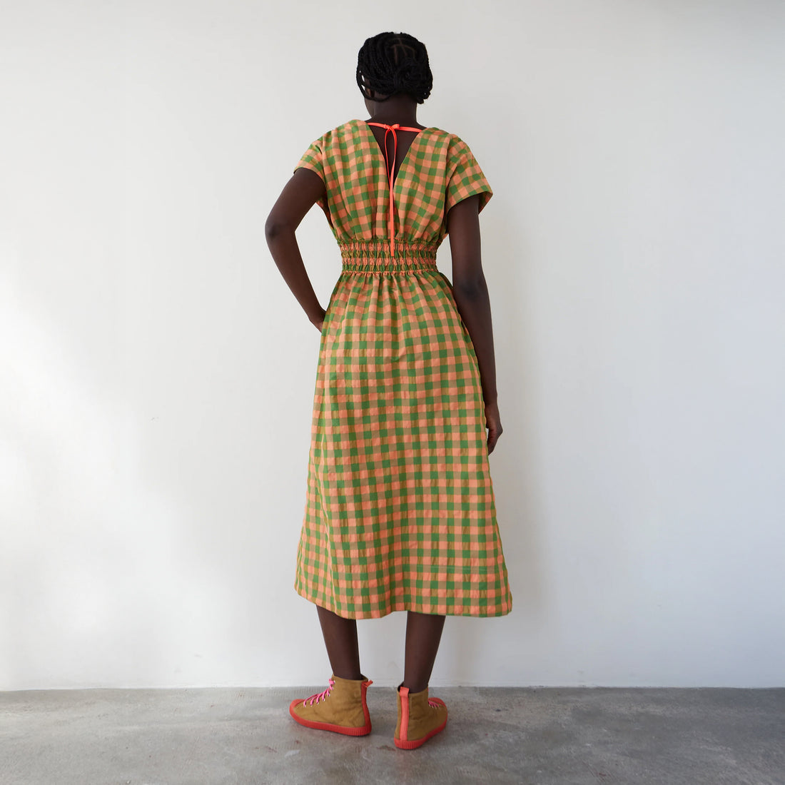 Carilla Check Dress - Coral